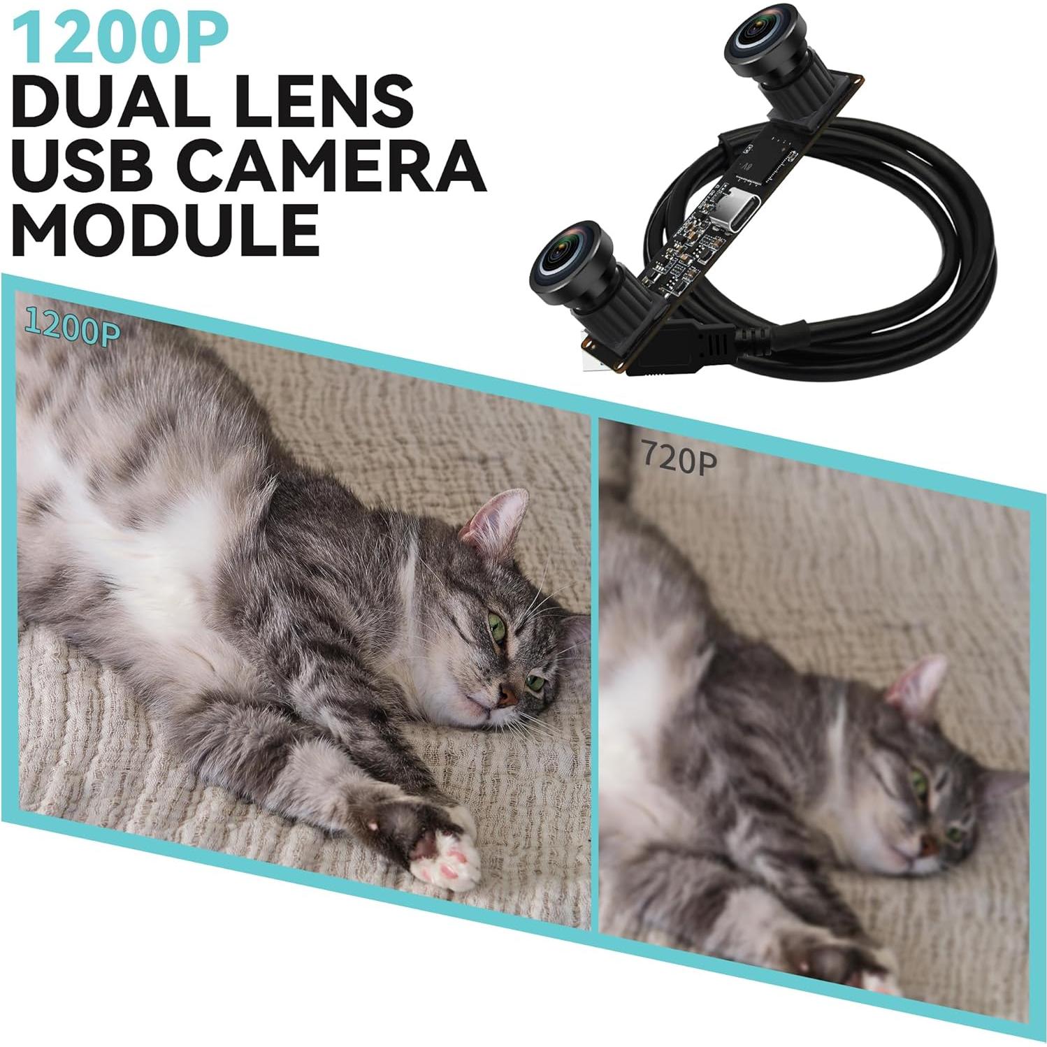 Cámara Estéreo USB 1200P MMlove con Lentes Duales 60FPS