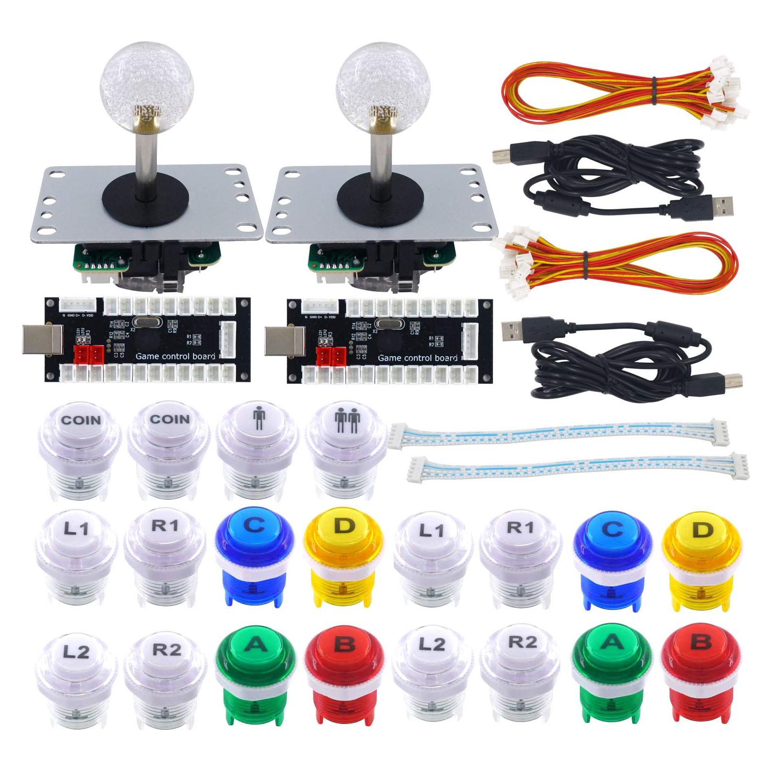 Kit de Juego Arcade DIY SJ@JX 2 Jugadores USB Sin Retraso