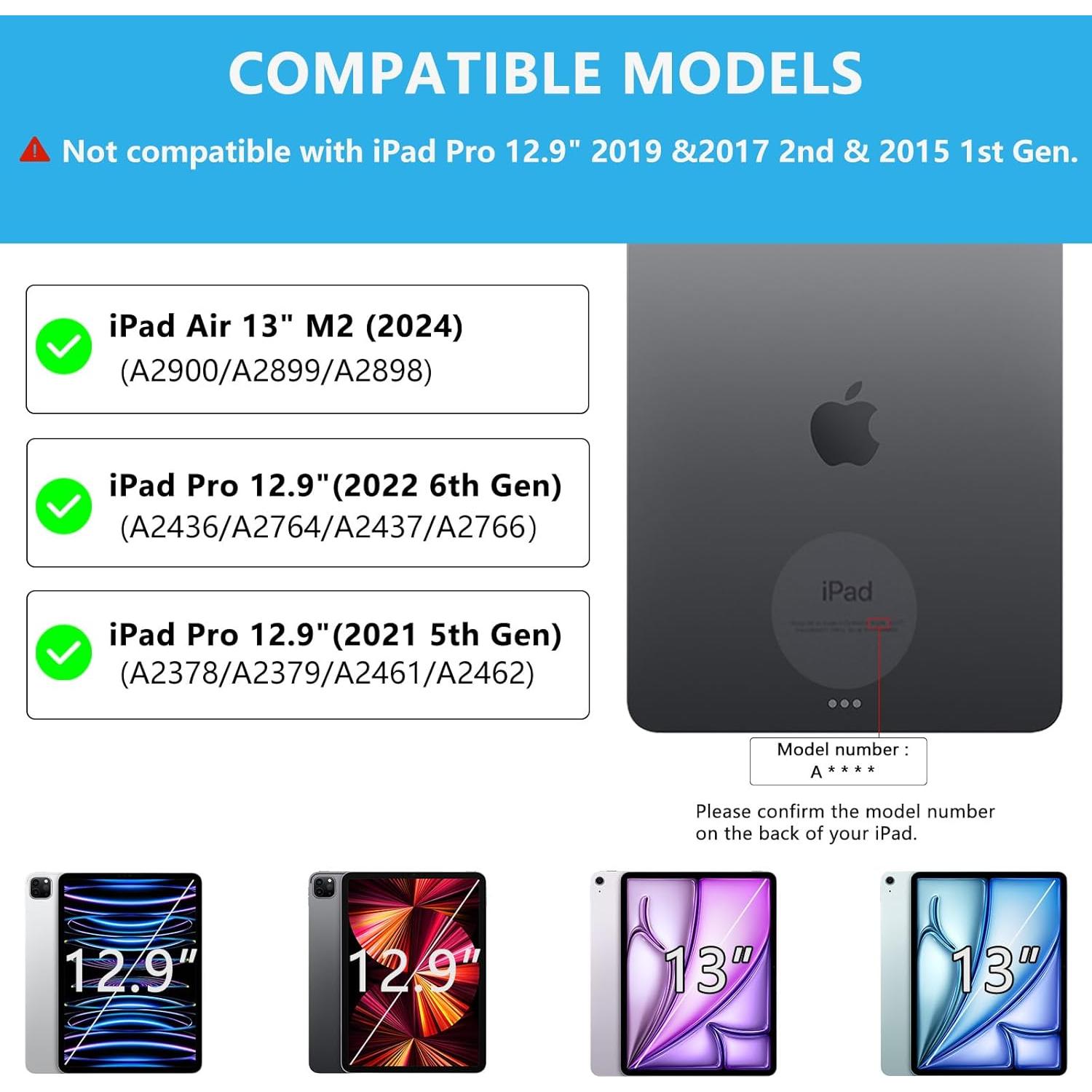 Funda con Teclado Bluetooth MMK para iPad Air 33 cm y Pro 32.8 cm - Negro