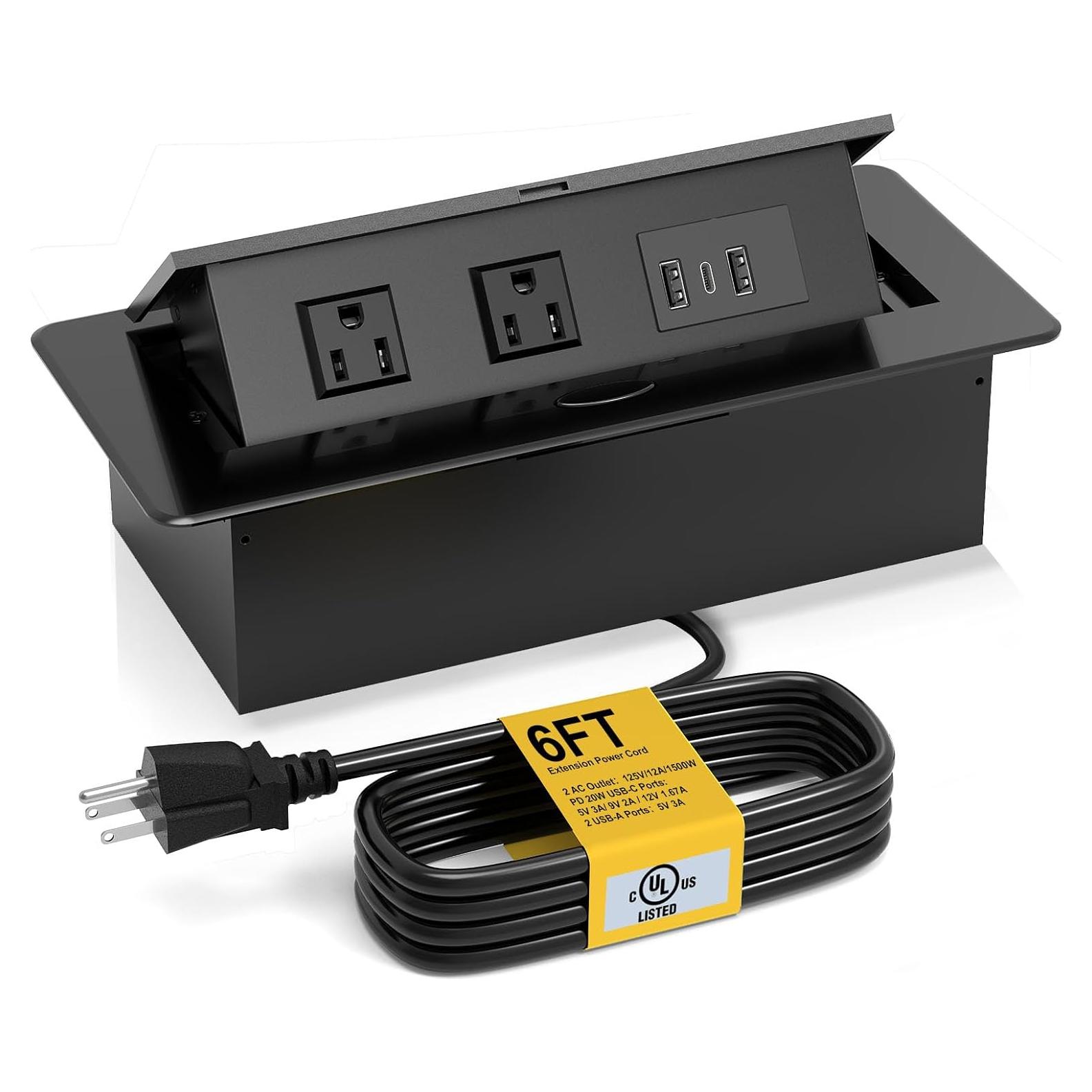 Toma de Corriente Empotrada Kungfuking con USB C 20W - Negro