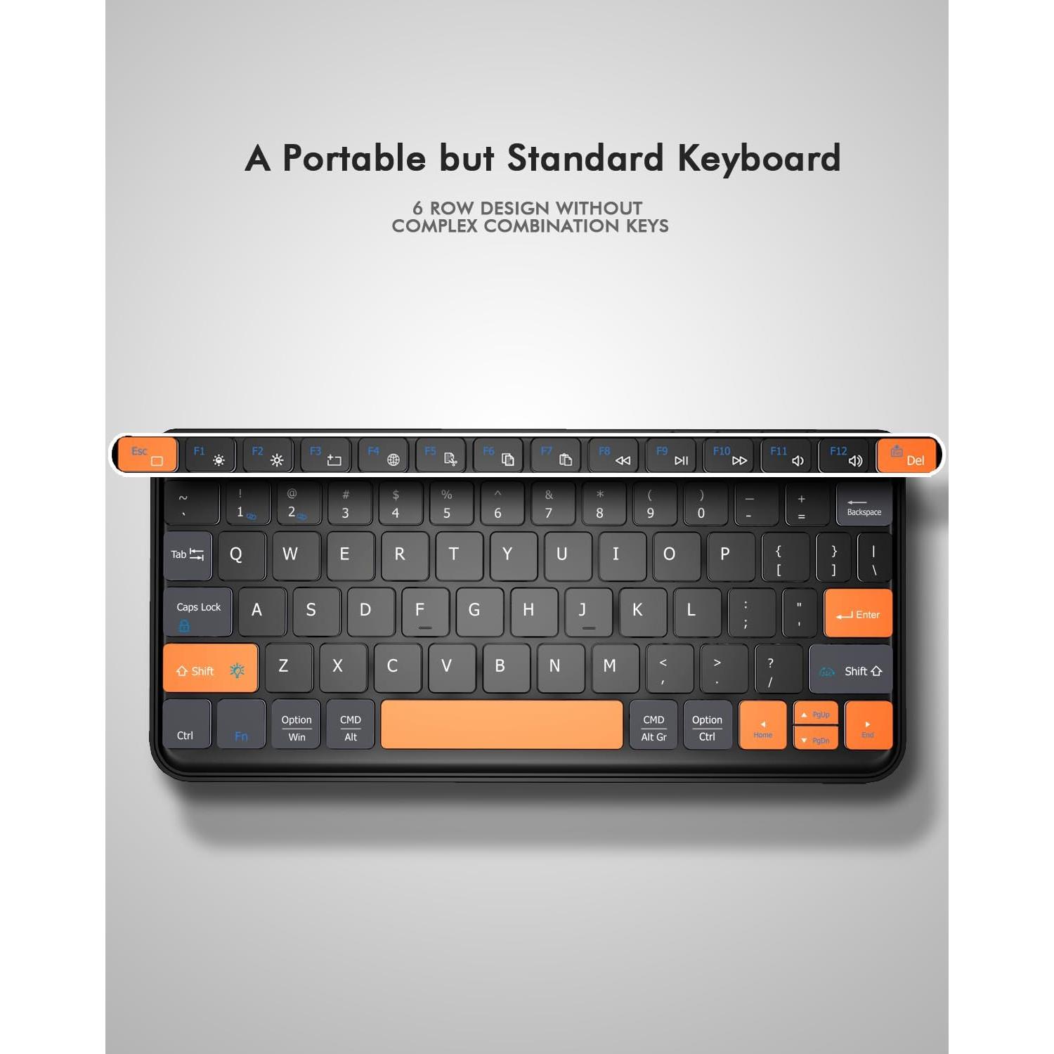 Teclado Inalámbrico Bluetooth Doohoeek con Retroiluminación 7 Colores