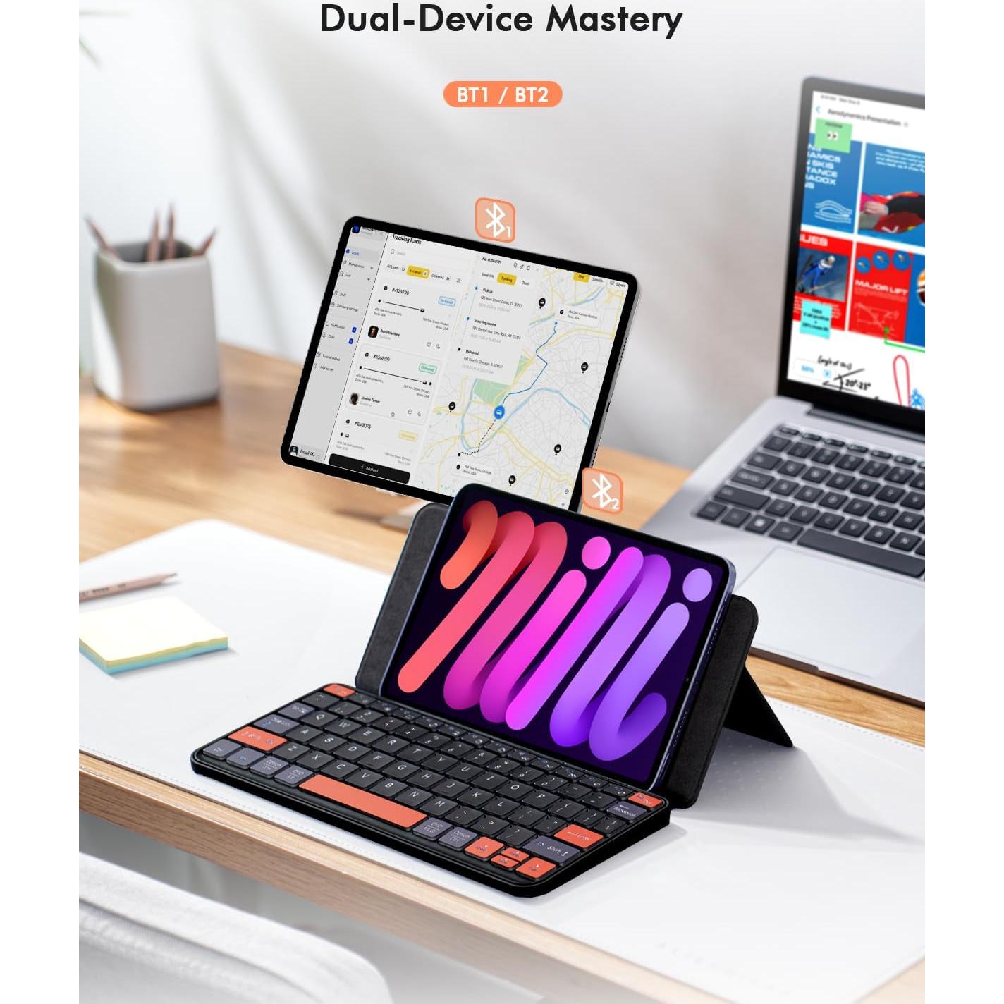 Teclado Inalámbrico Bluetooth Doohoeek con Retroiluminación 7 Colores