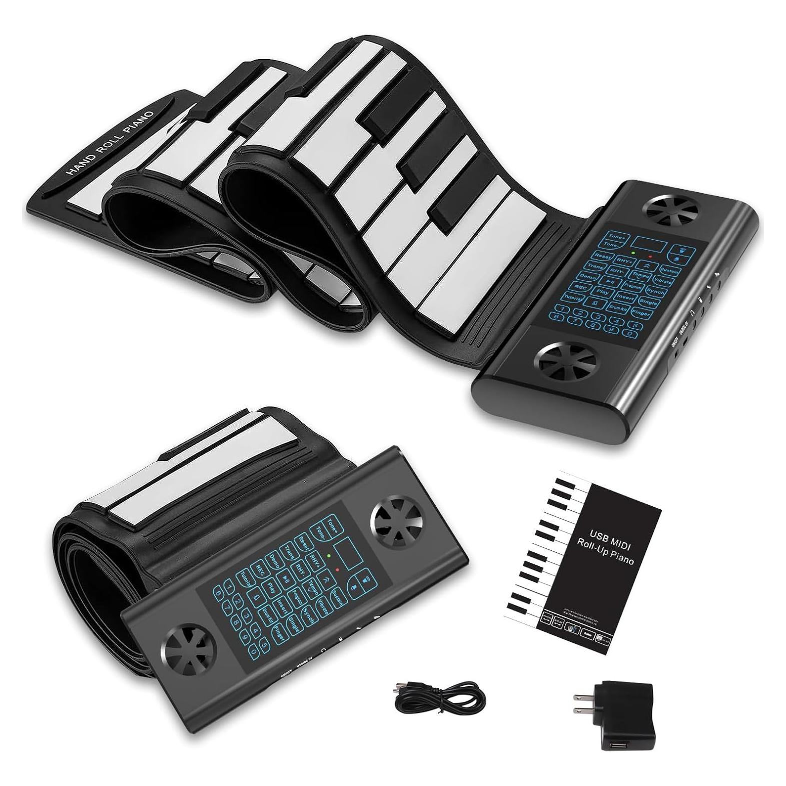 Piano Portátil KONIX PS61B de 61 Teclas con Bluetooth y MIDI