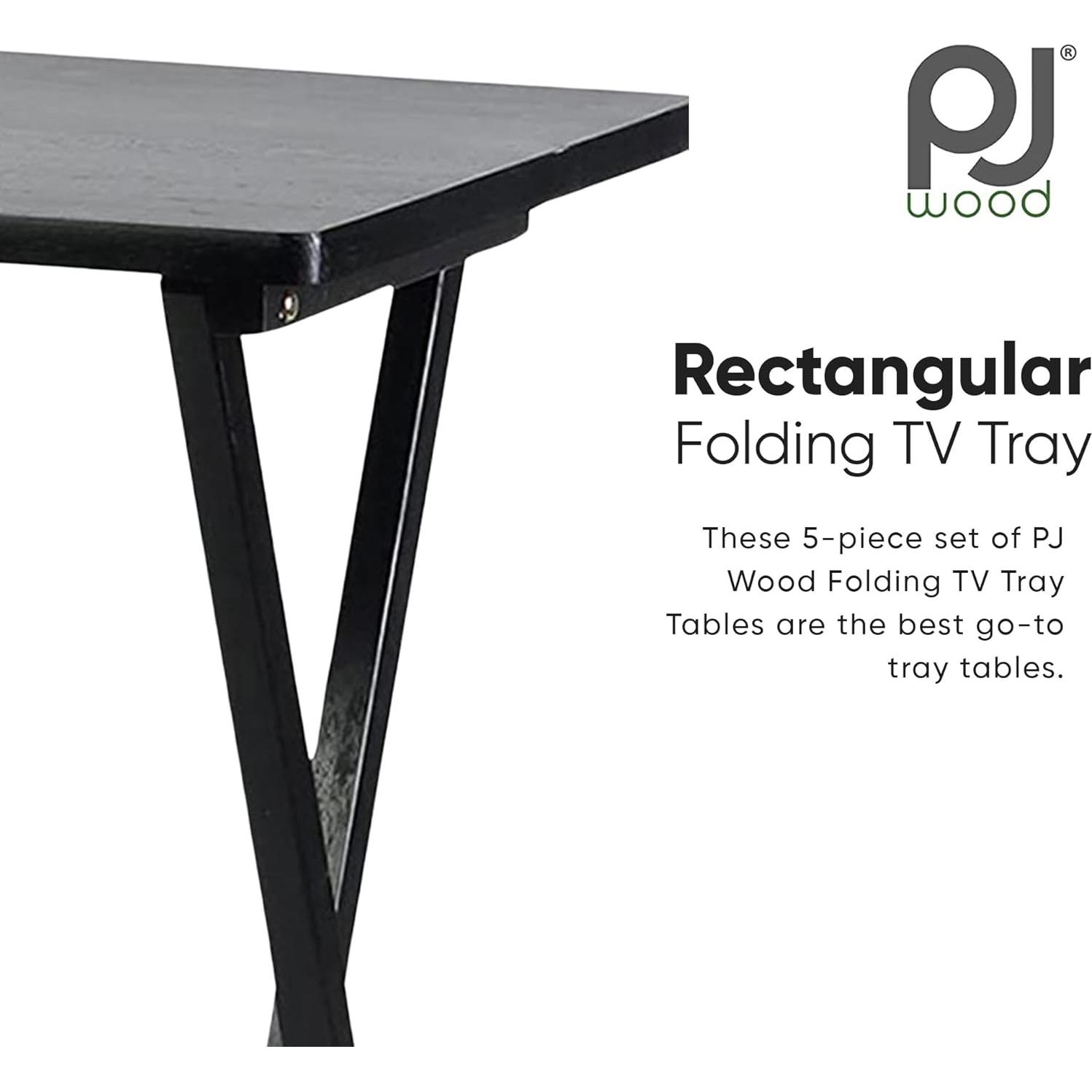 Juego de 5 Mesas Plegables de Madera PJ Wood Negro