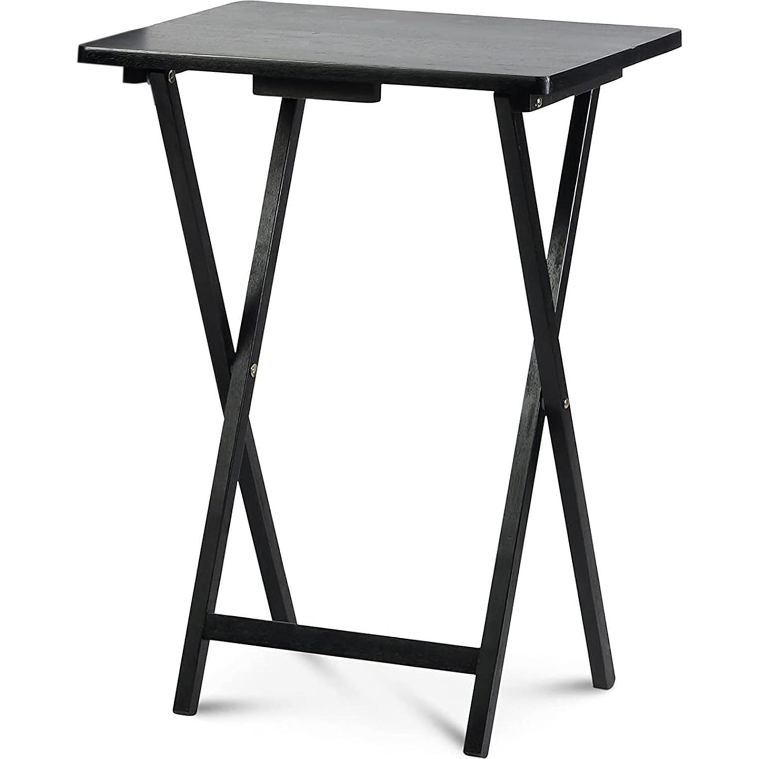 Juego de 5 Mesas Plegables de Madera PJ Wood Negro