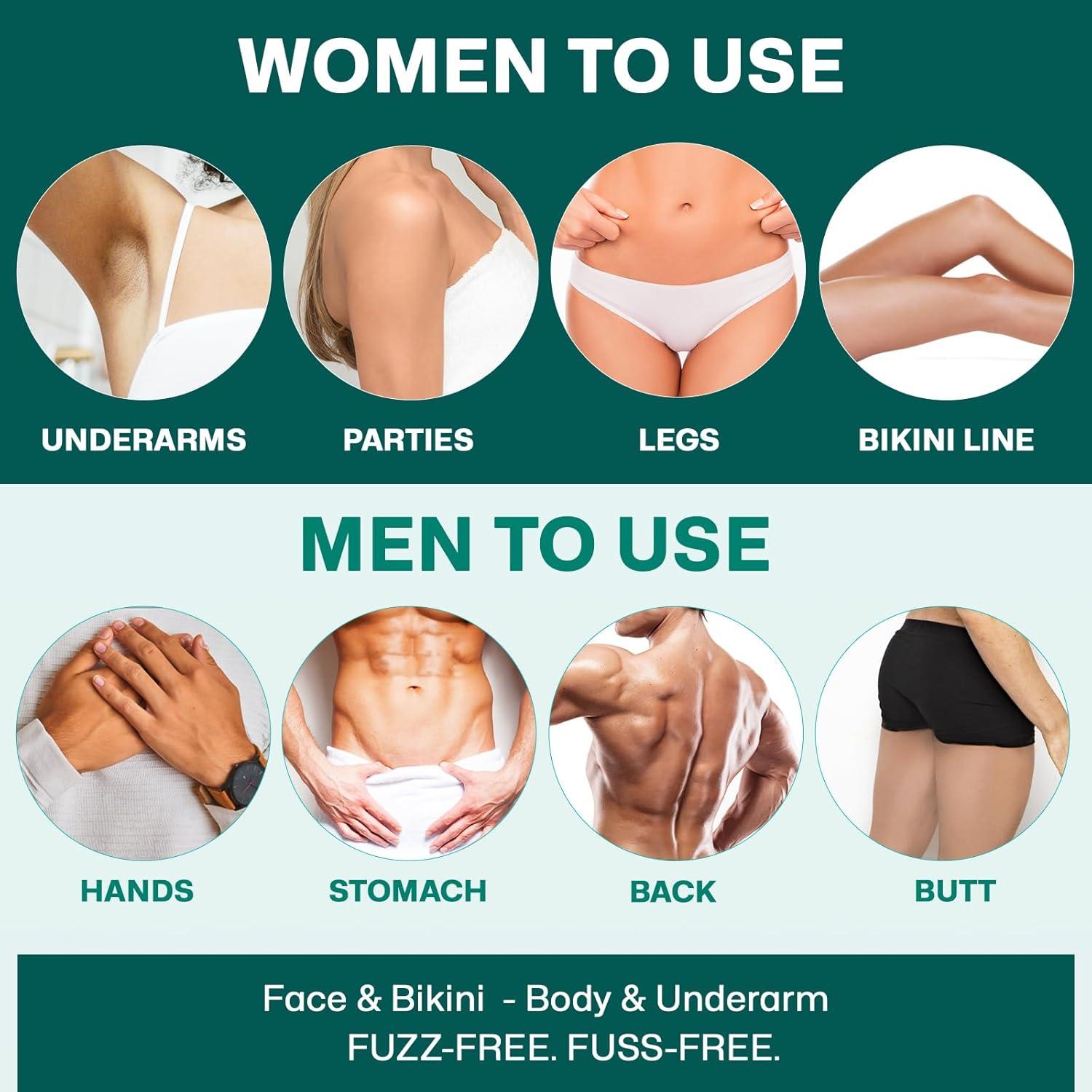 Kit de Tiras de Cera Corporal Wokaar - 24 Tiras Grandes y 12 Faciales