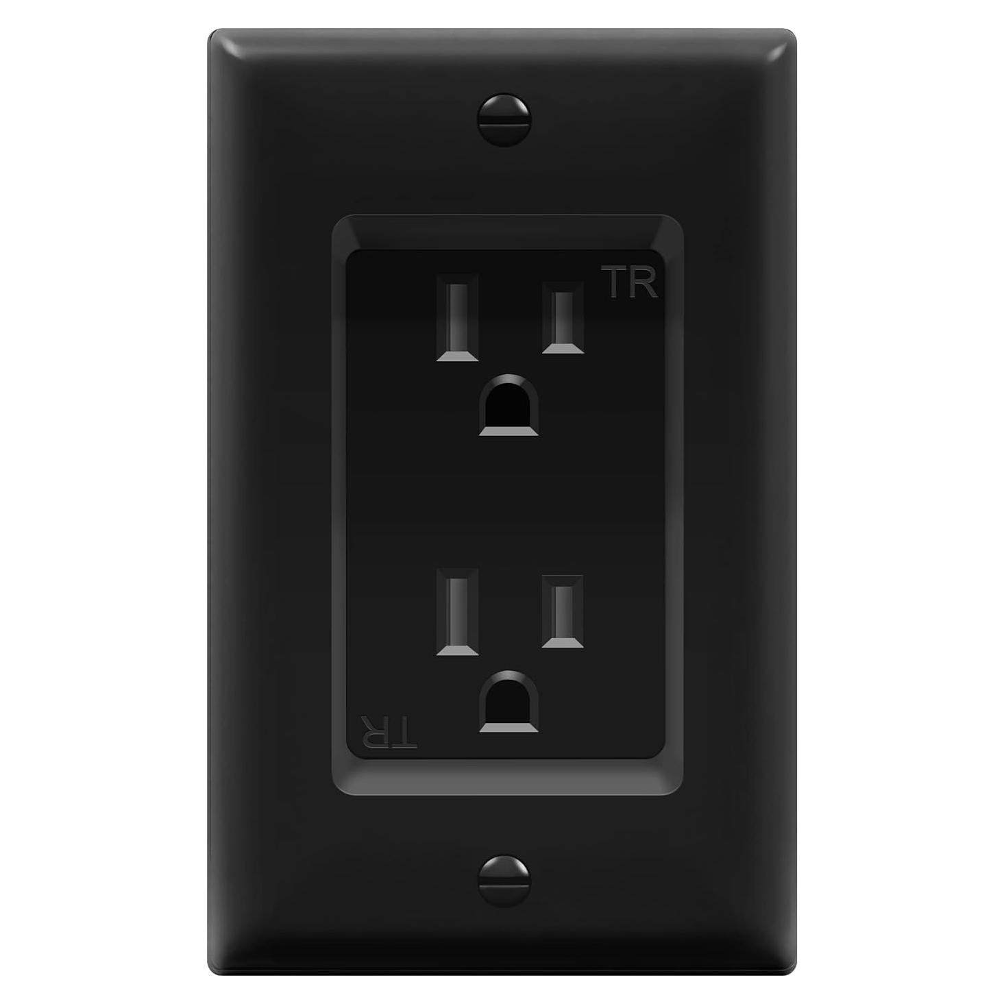 Toma de Corriente Empotrada TOPGREENER 1-Gang 15A 125V Negro