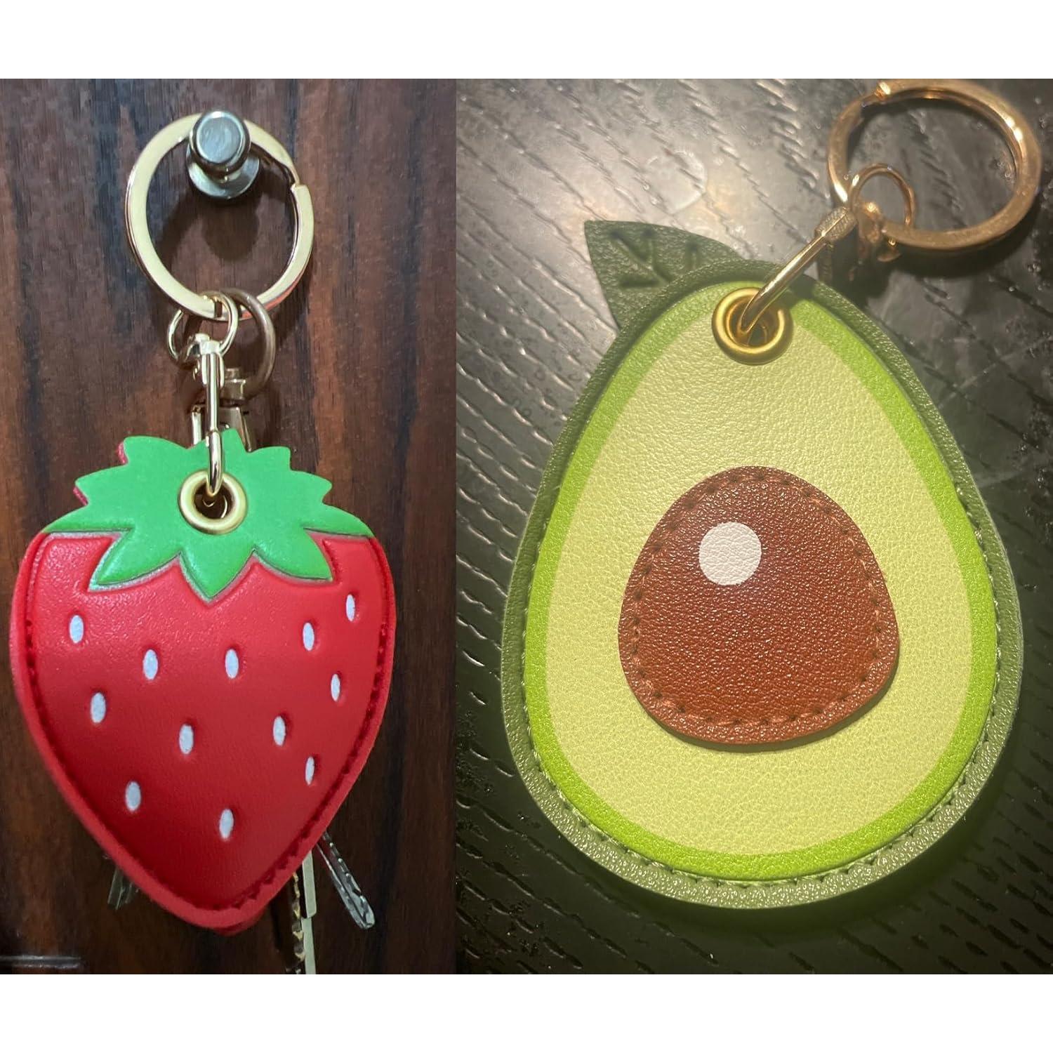 Funda de Silicona para Llavero iiEASEST 2 Pack Aguacate y Fresa