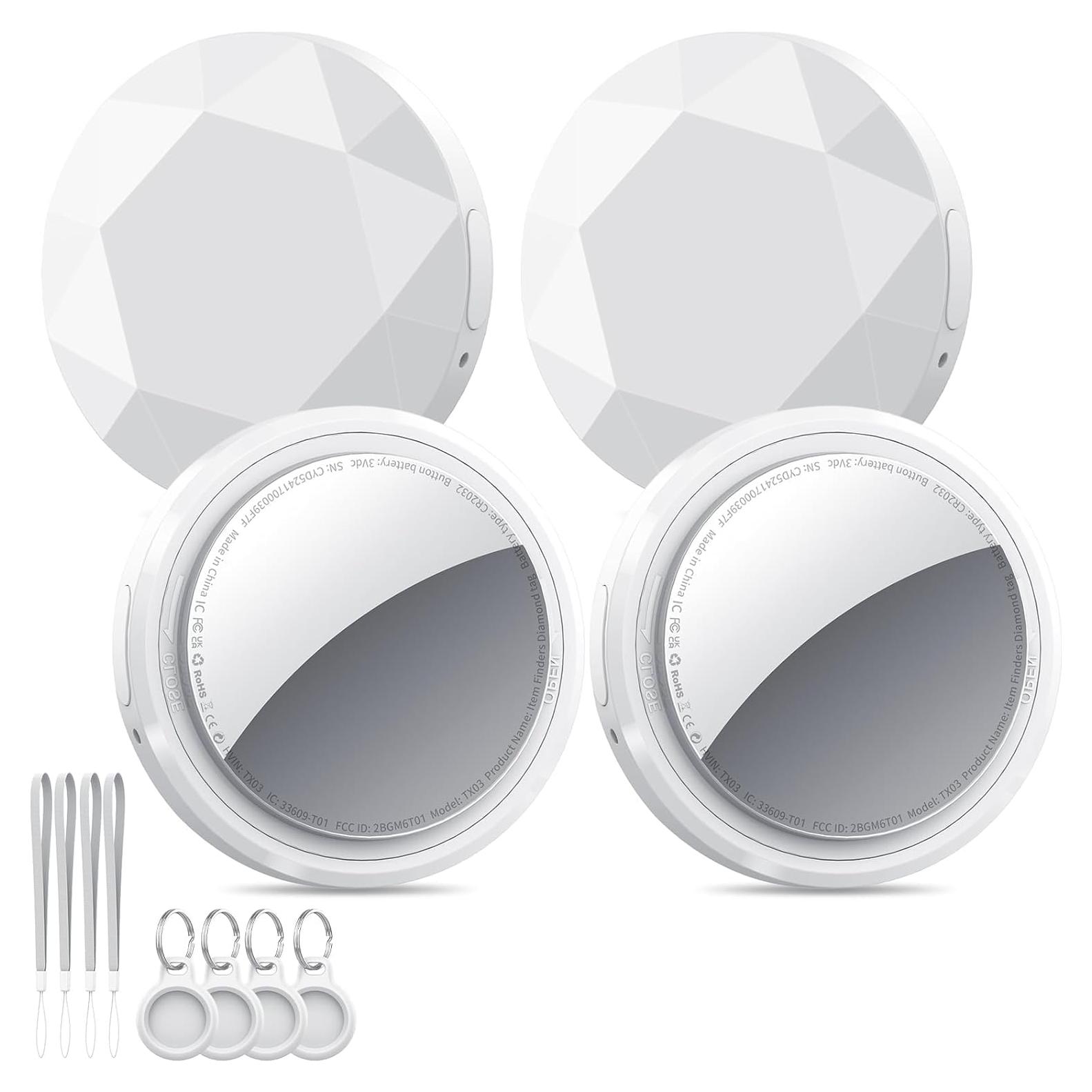 Etiquetas de Seguimiento QCOQ - Paquete de 4 Blancas Bluetooth