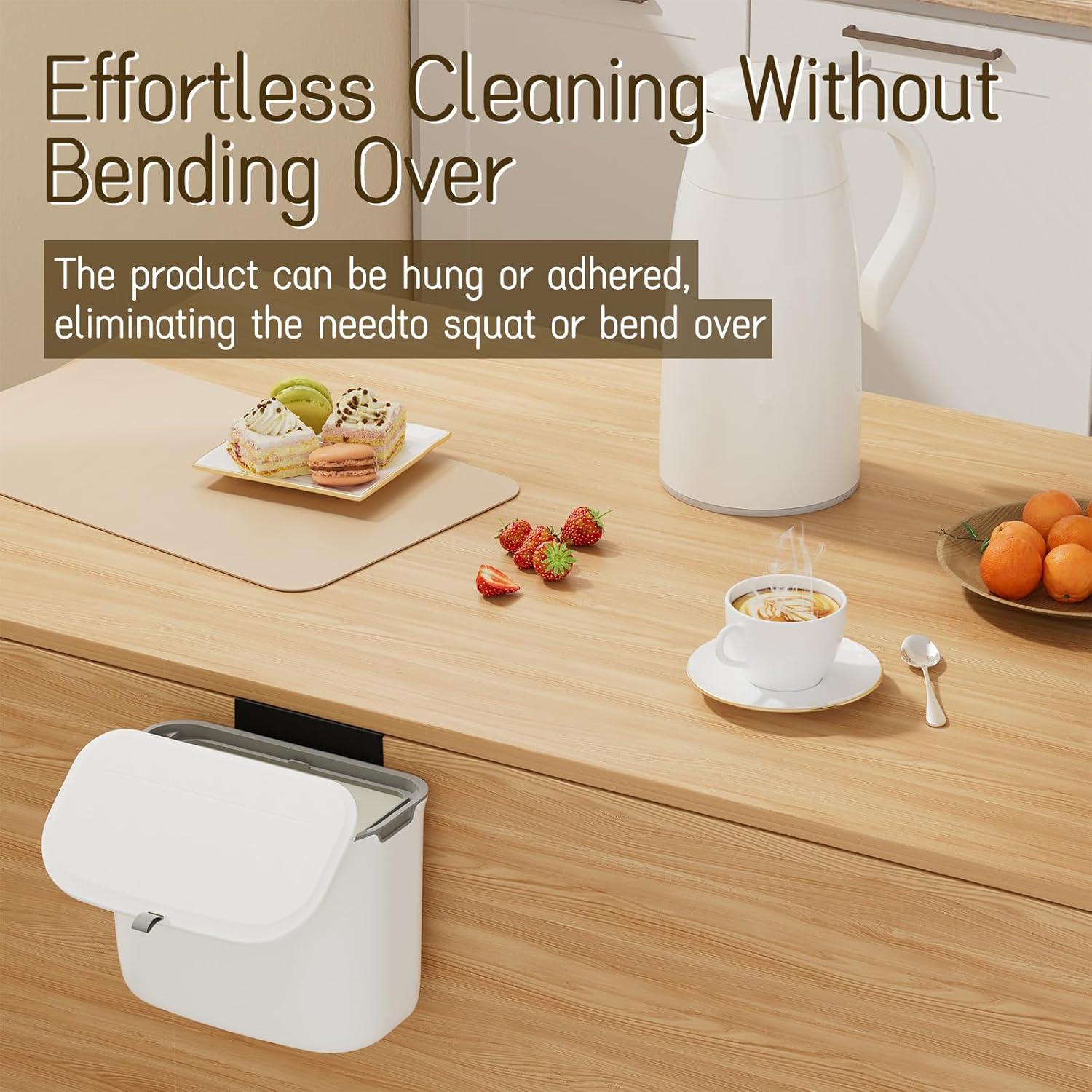 Cubo de Compostaje LYNLOO 7.2 L Colgante con Tapa Hermética