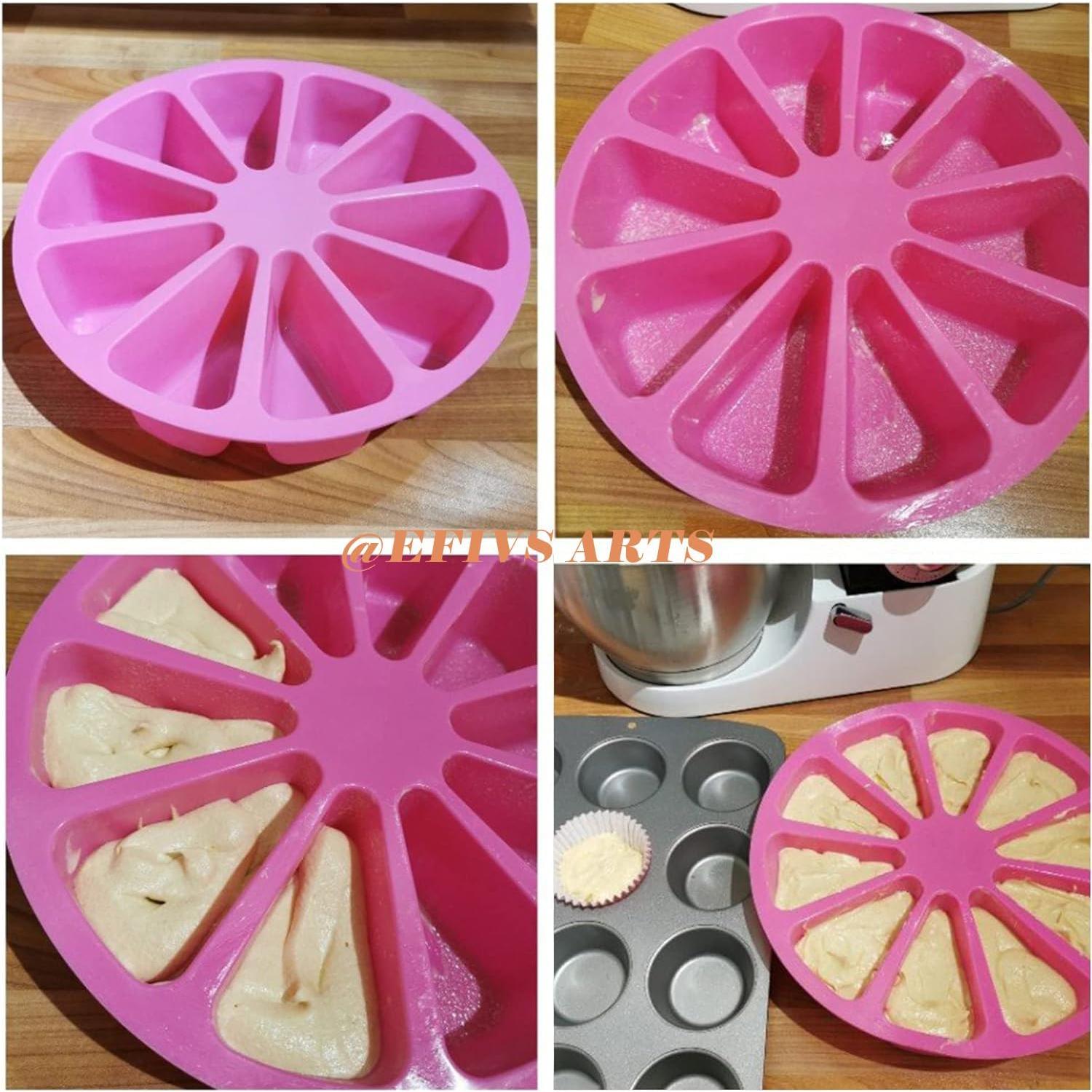 Molde de Silicona para Hornear Scones 8 Cavidades Rosa