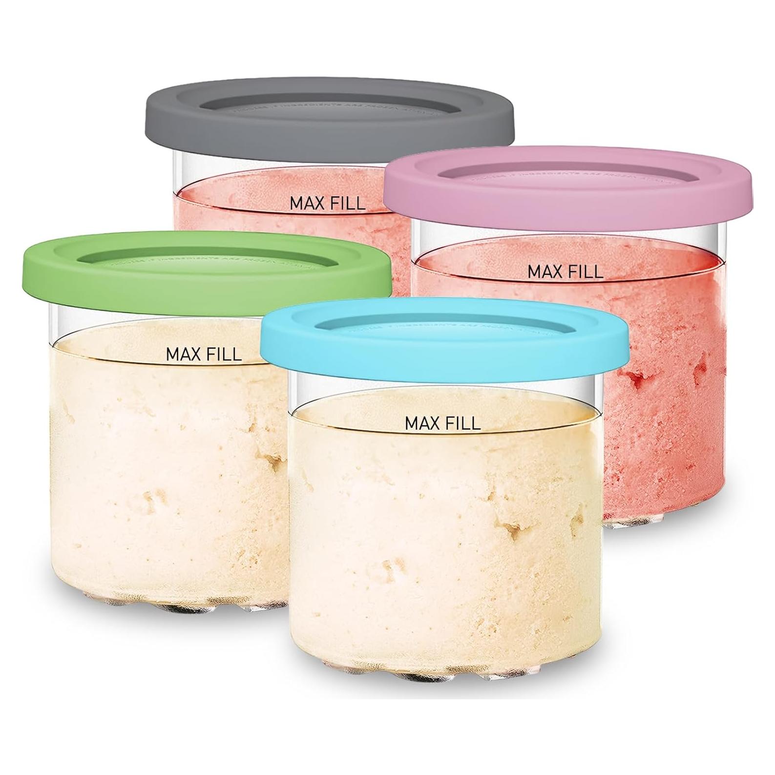 Pintas y tapas Ninja Creami SVNOOC 16 oz, 4 colores, BPA libre