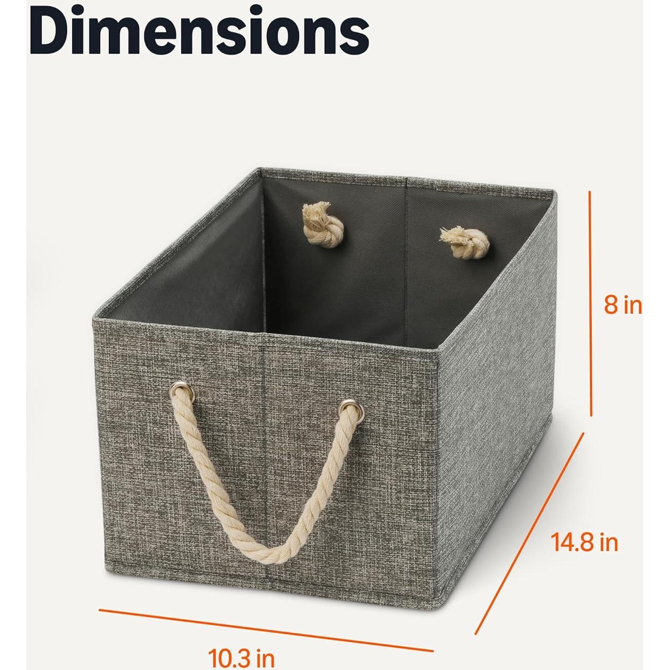 Cajas de Almacenamiento Plegables Amazon Basics 3 Pzas Carbón
