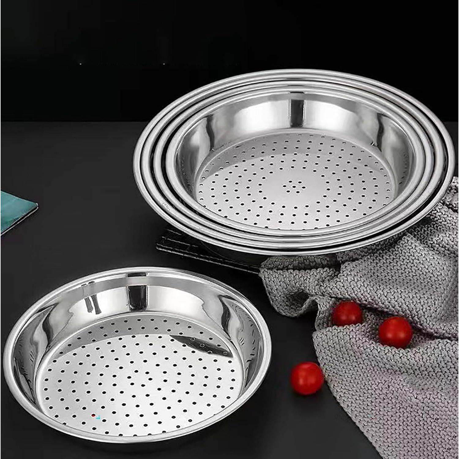 Plato de Vapor Acero Inoxidable 30 cm 2 Pcs Cocina