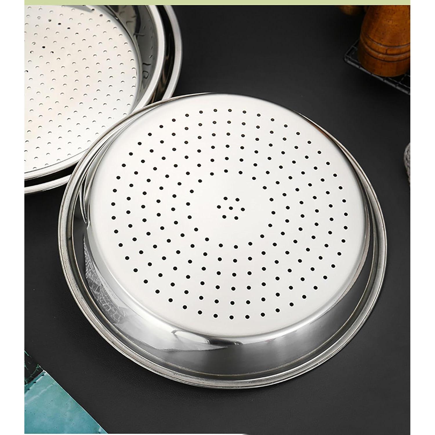 Plato de Vapor Acero Inoxidable 30 cm 2 Pcs Cocina