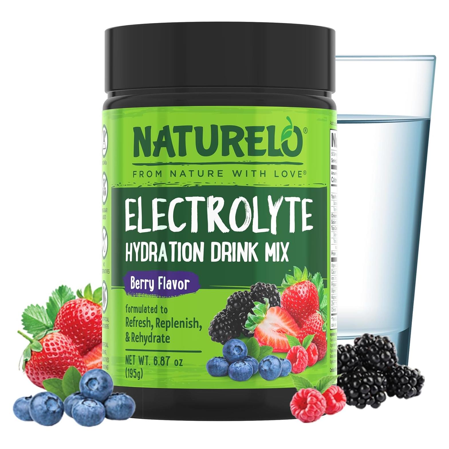 Polvo de Electrolitos NATURELO 50 Porciones Sabor Bayas