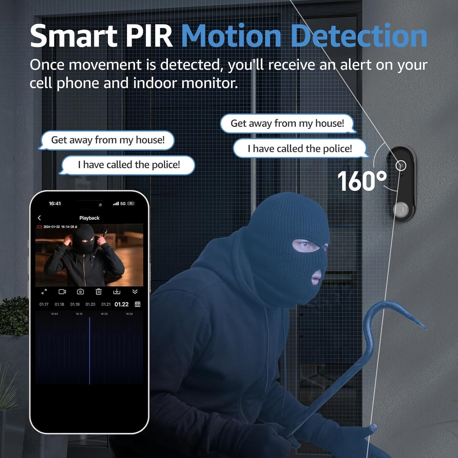 Timbre de Video Inalámbrico WISDOM VIEW 1080P Pantalla 7"