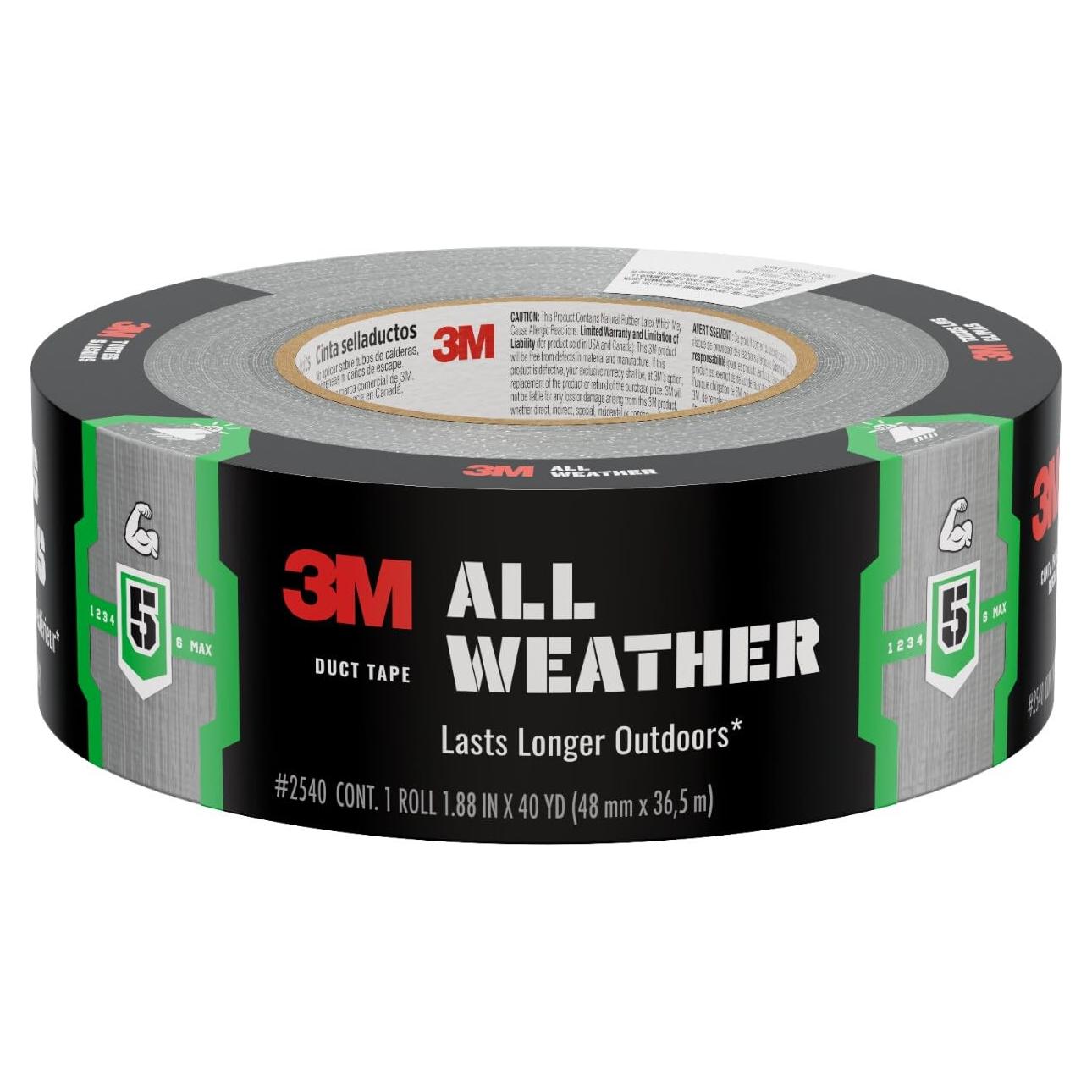 Cinta adhesiva 3M para todo clima 4.78 cm x 36.57 m, 1 rollo