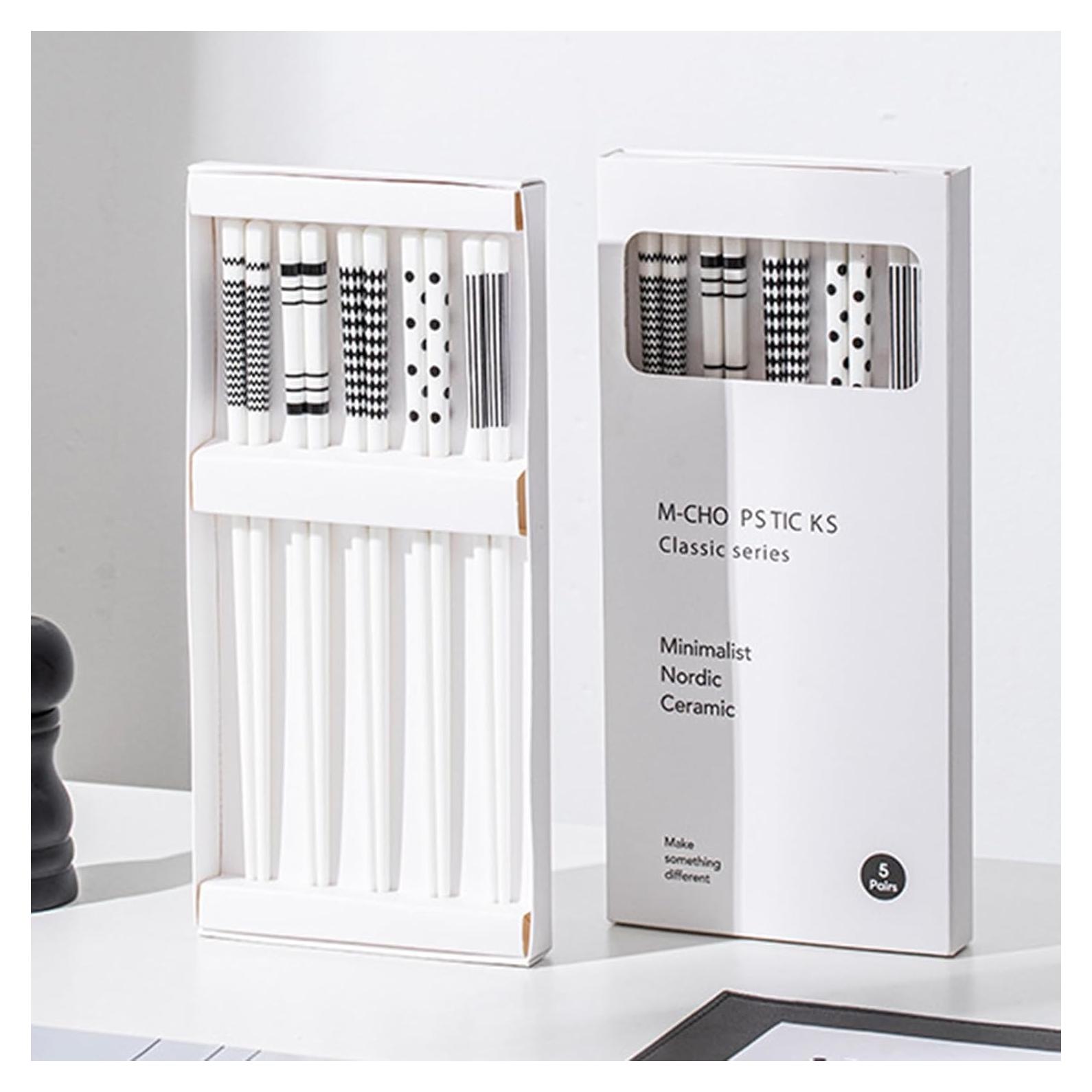 Juego de Palillos de Cerámica Loulan 24.5cm Hepburn-Negro