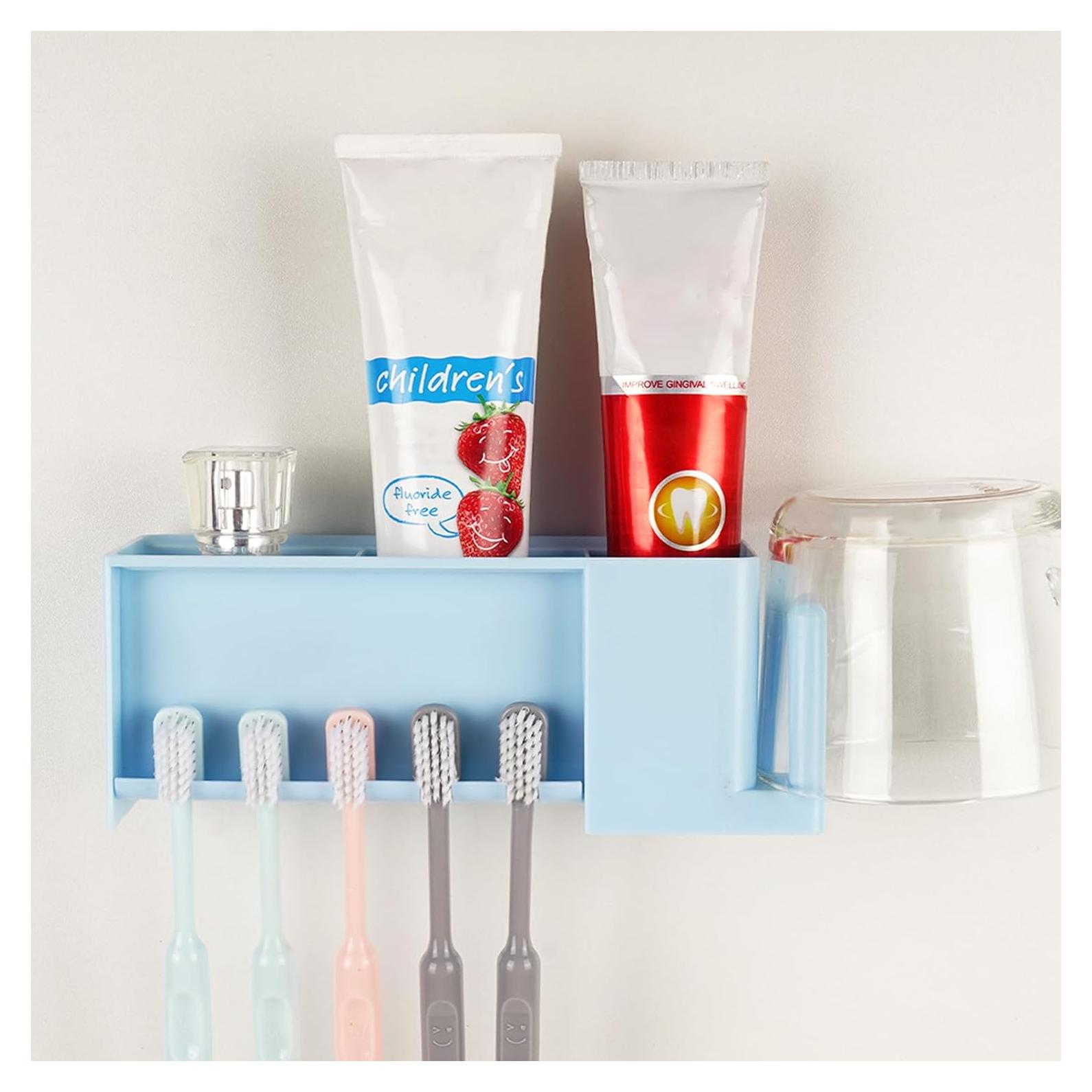 Soporte de Cepillos de Dientes LUEXBOX Azul 5 Compartimentos