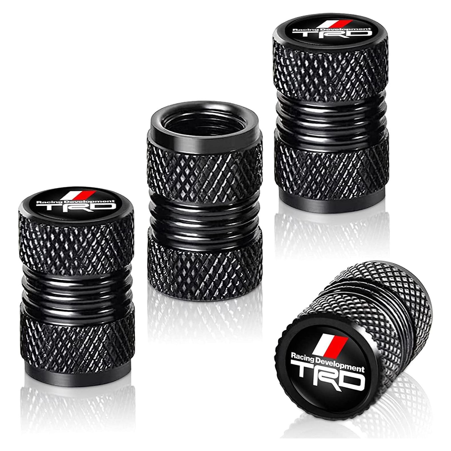 Tapa de Válvula de Neumático Tacoma 4 Piezas Aluminio Negro