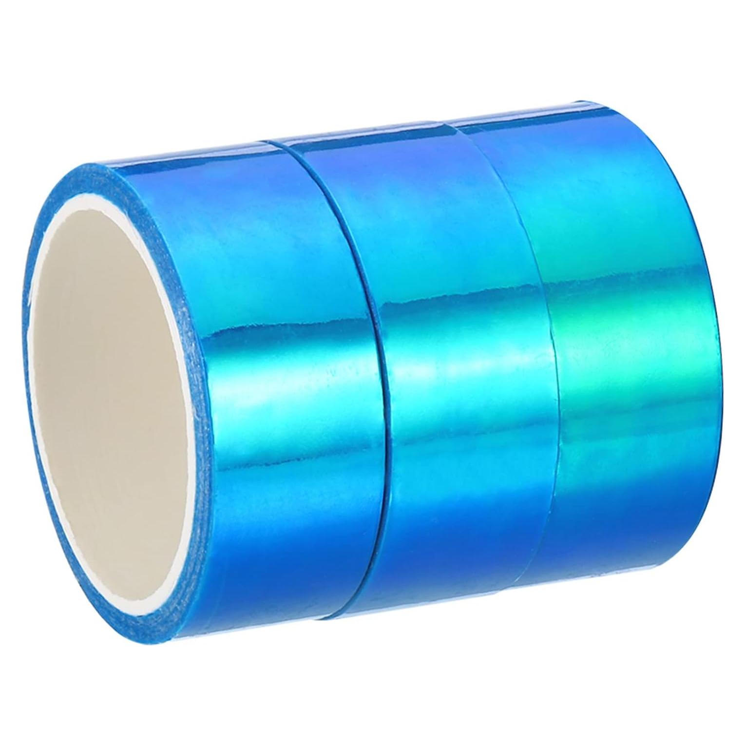 Cinta Metalizada PATIKIL 15 mm x 5 m, 3 rollos azul para manualidades