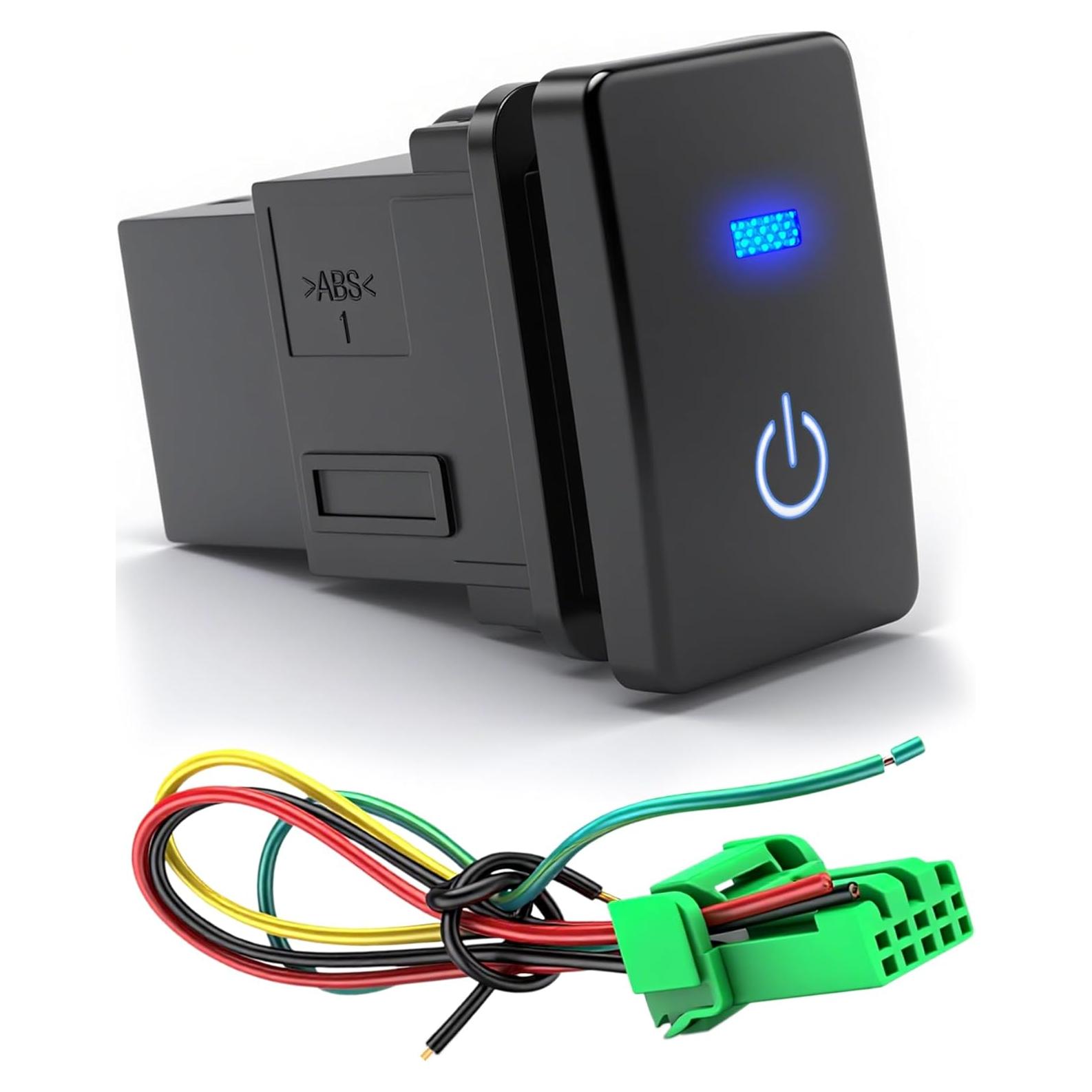 Interruptor pulsador LED azul 12V Iztor para Toyota