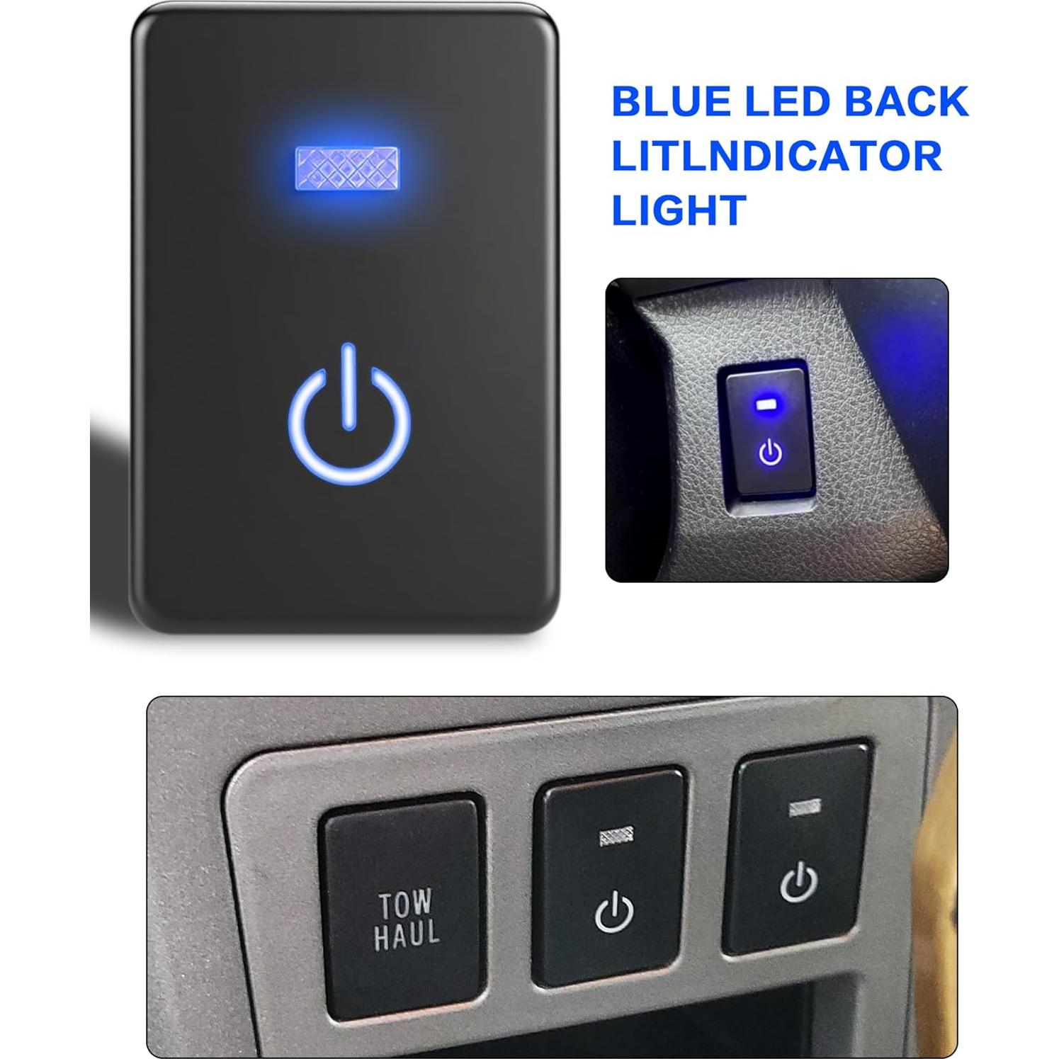 Interruptor pulsador LED azul 12V Iztor para Toyota