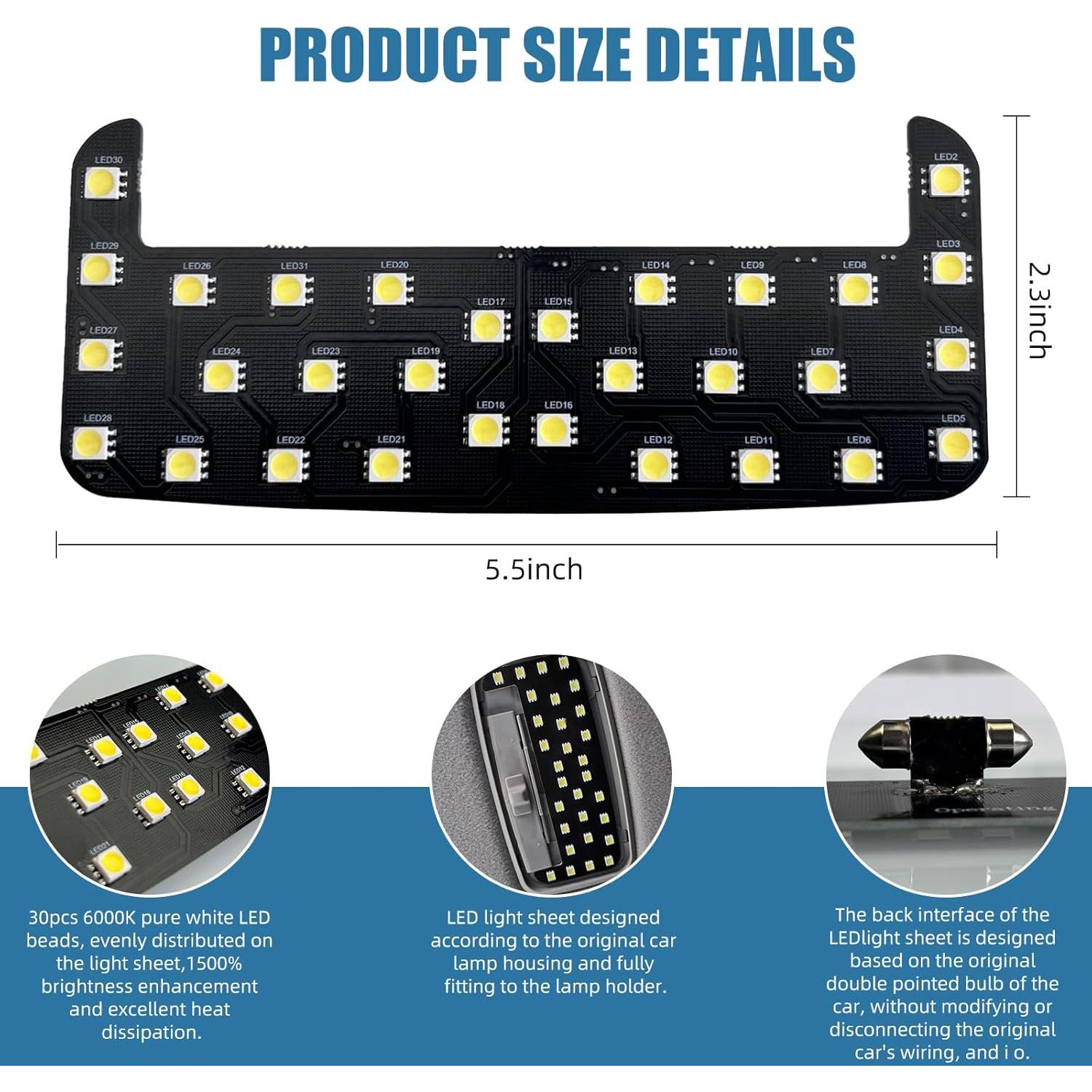 Luz LED de Domo Interior aHei para Toyota - 900 Lúmenes