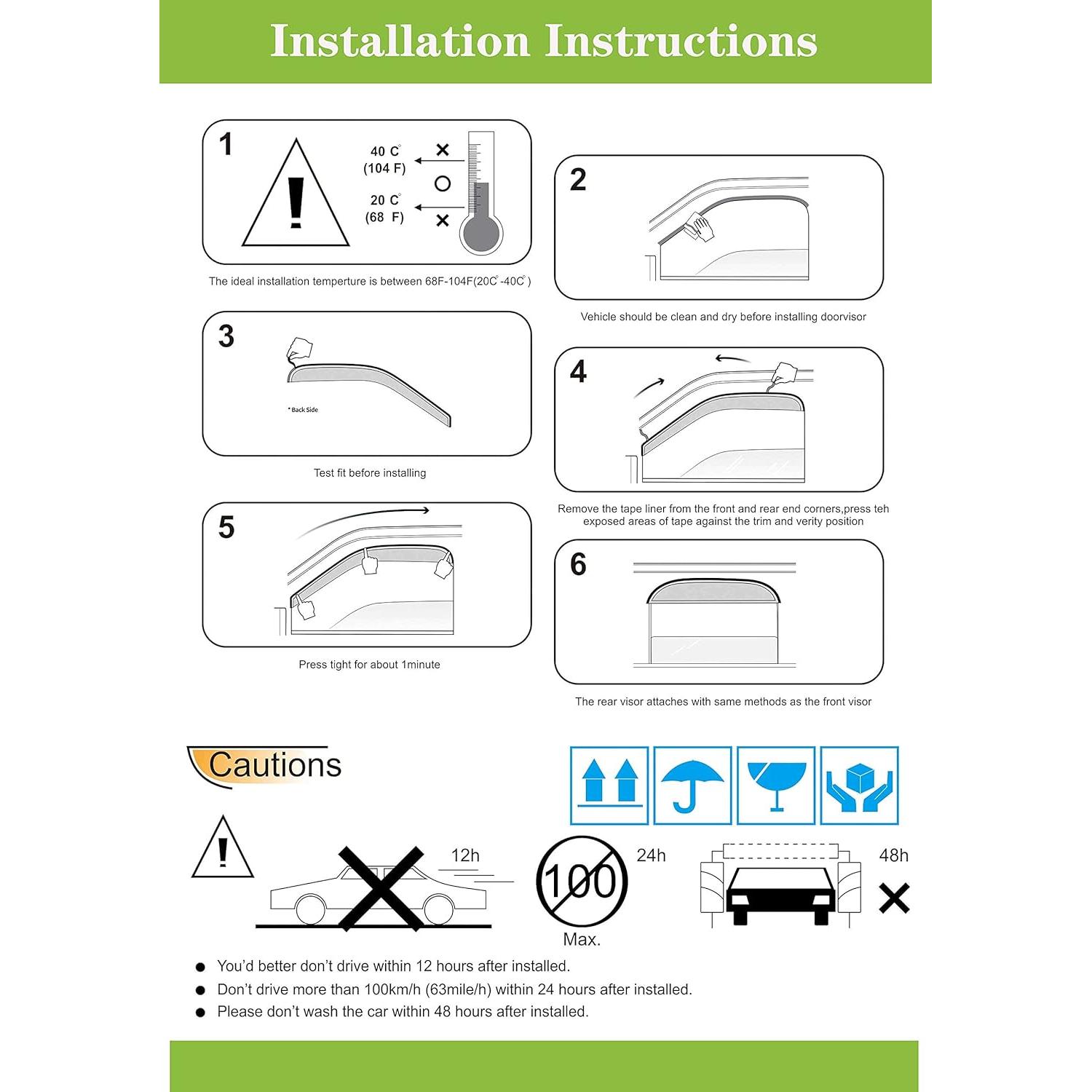 Visores de Ventana Lateral Darodcar para Toyota RAV4 2019-2024