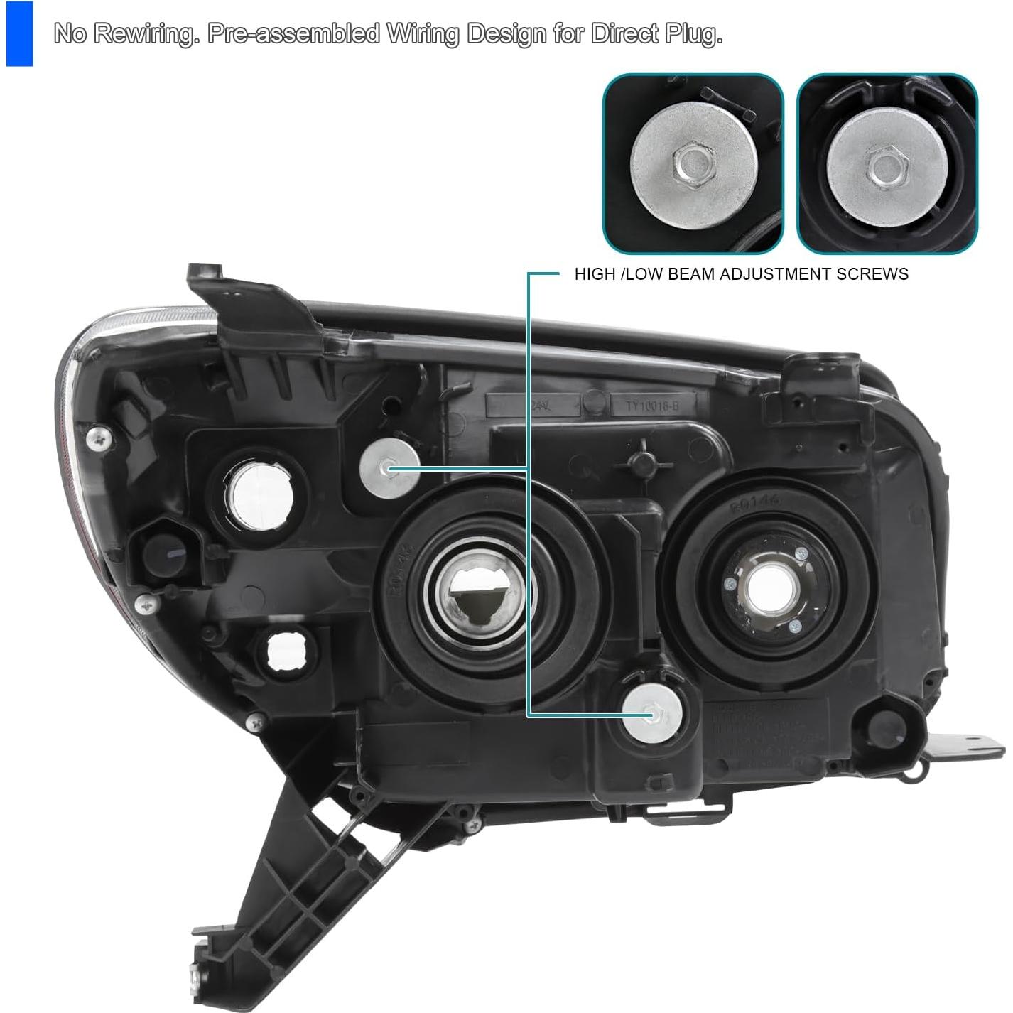 Faros Proyector Negros SPEC-D TUNING para Toyota 4Runner 2006-2009