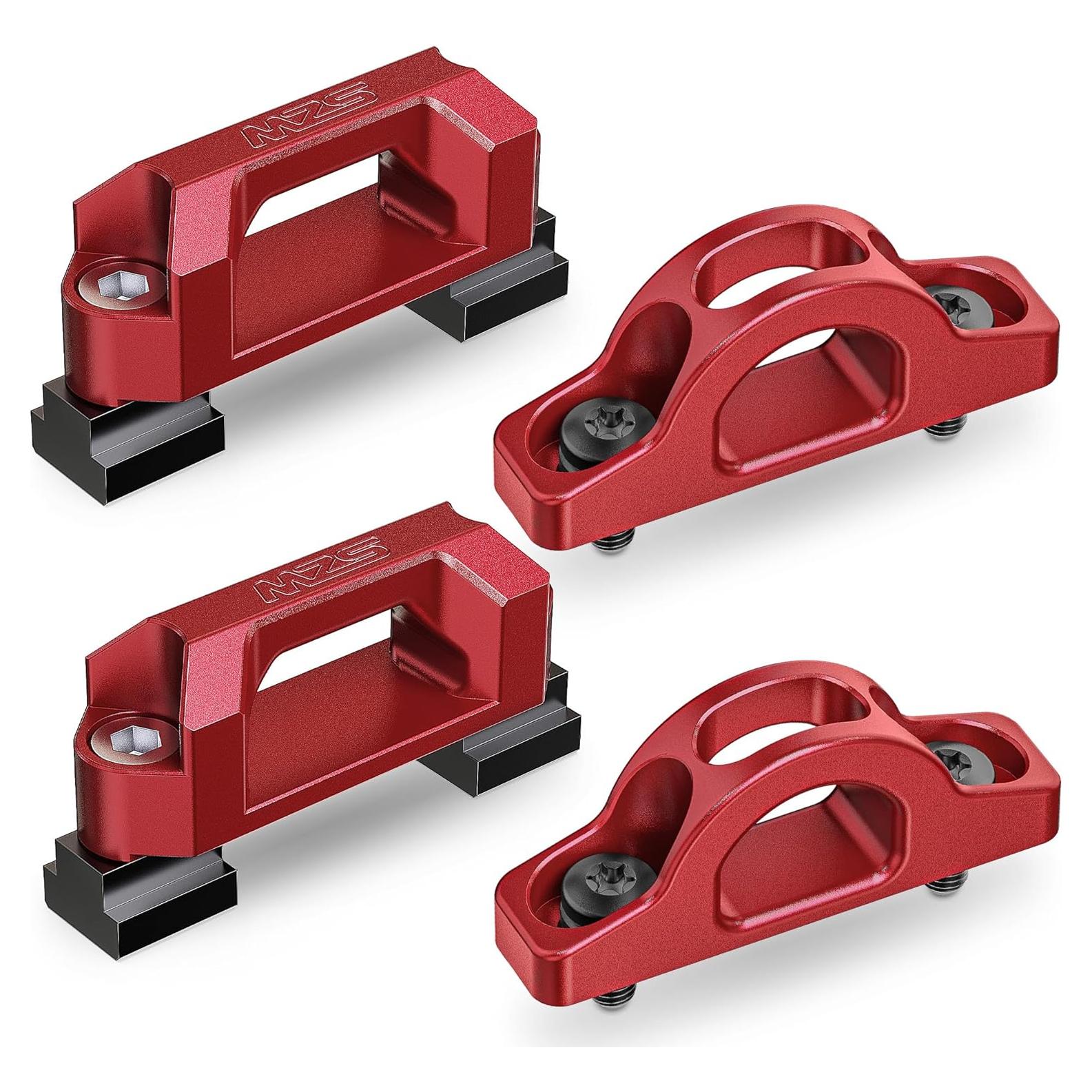 Ganchos de Amarre MZS para Cama de Camioneta Tacoma Tundra Rojo