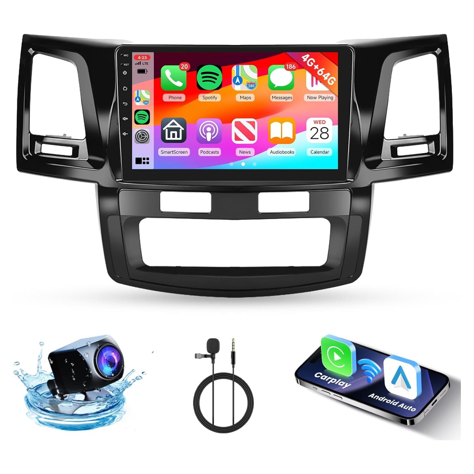 Estéreo Doble Din Hodozzy para Toyota HILUX 2005-2014 9"