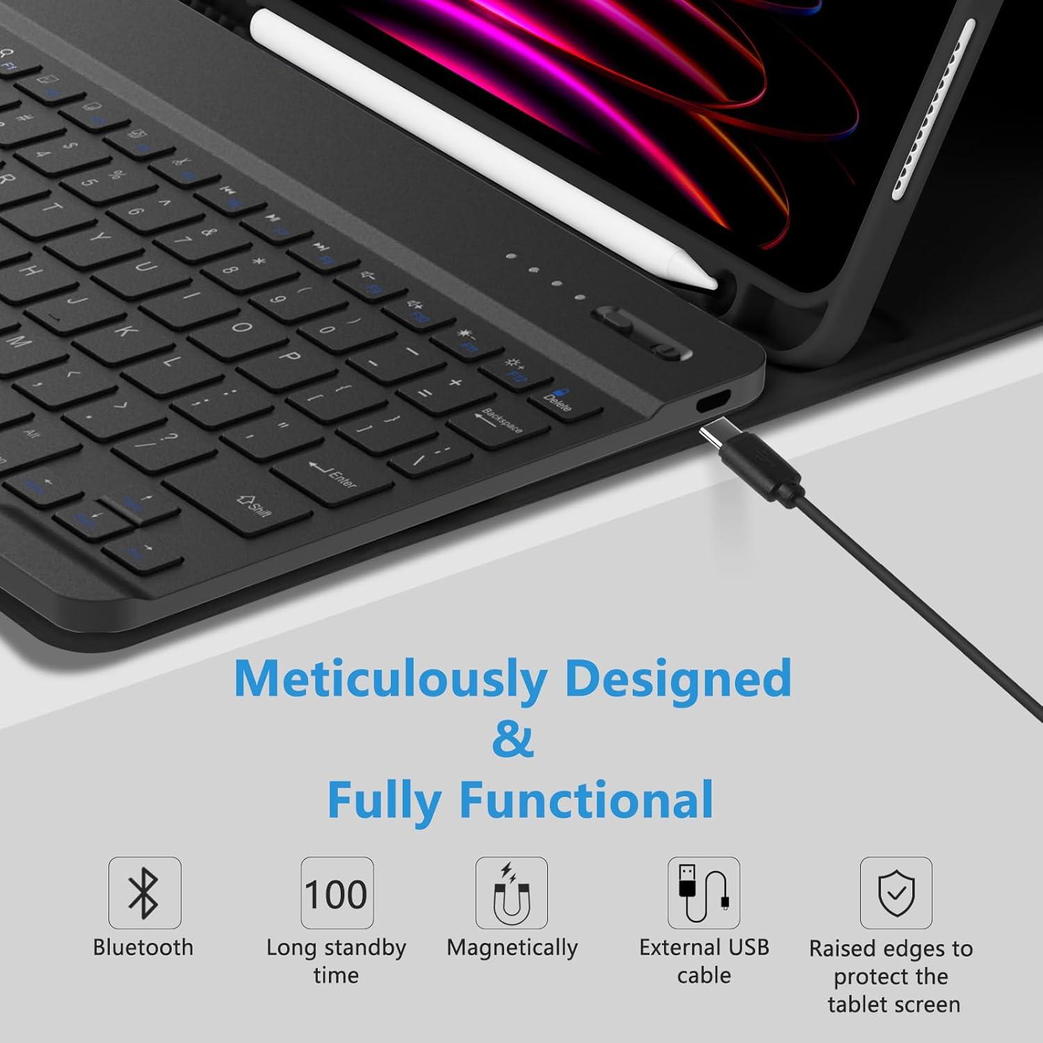 Funda con Teclado MMK para iPad Pro 11" y Air 10.9" - Negro