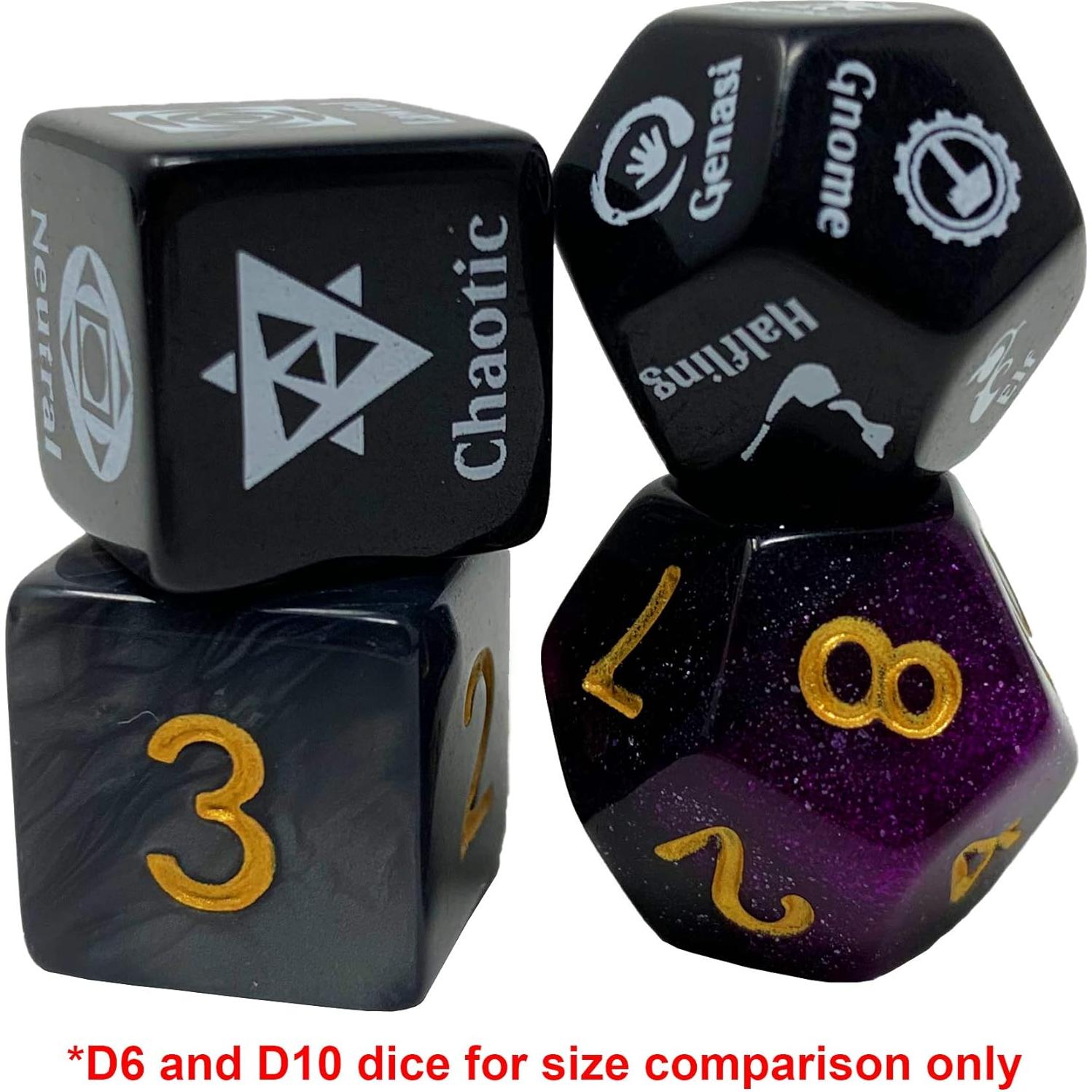 Juego de Dados Randomizador de Personajes Citadel Black D&D