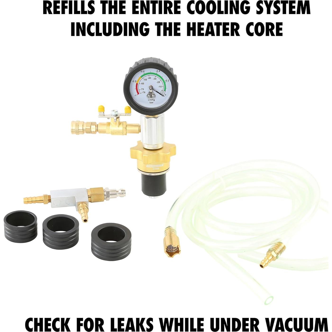 Kit de Rellenador de Refrigerante OEMTOOLS 27066 con 3 Adaptadores