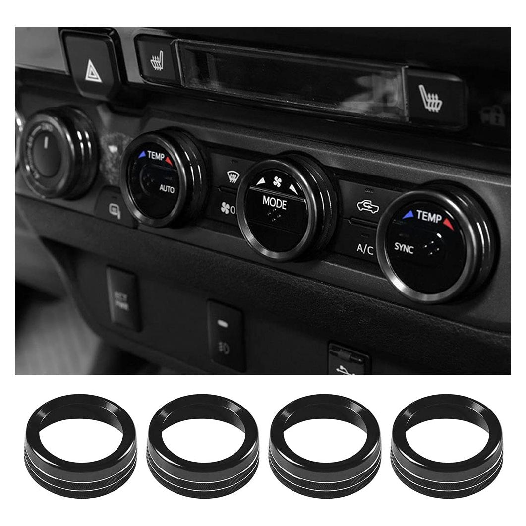 Cubierta de botón de audio CD Thor-Ind para Toyota Tacoma 2016-2021, Negro