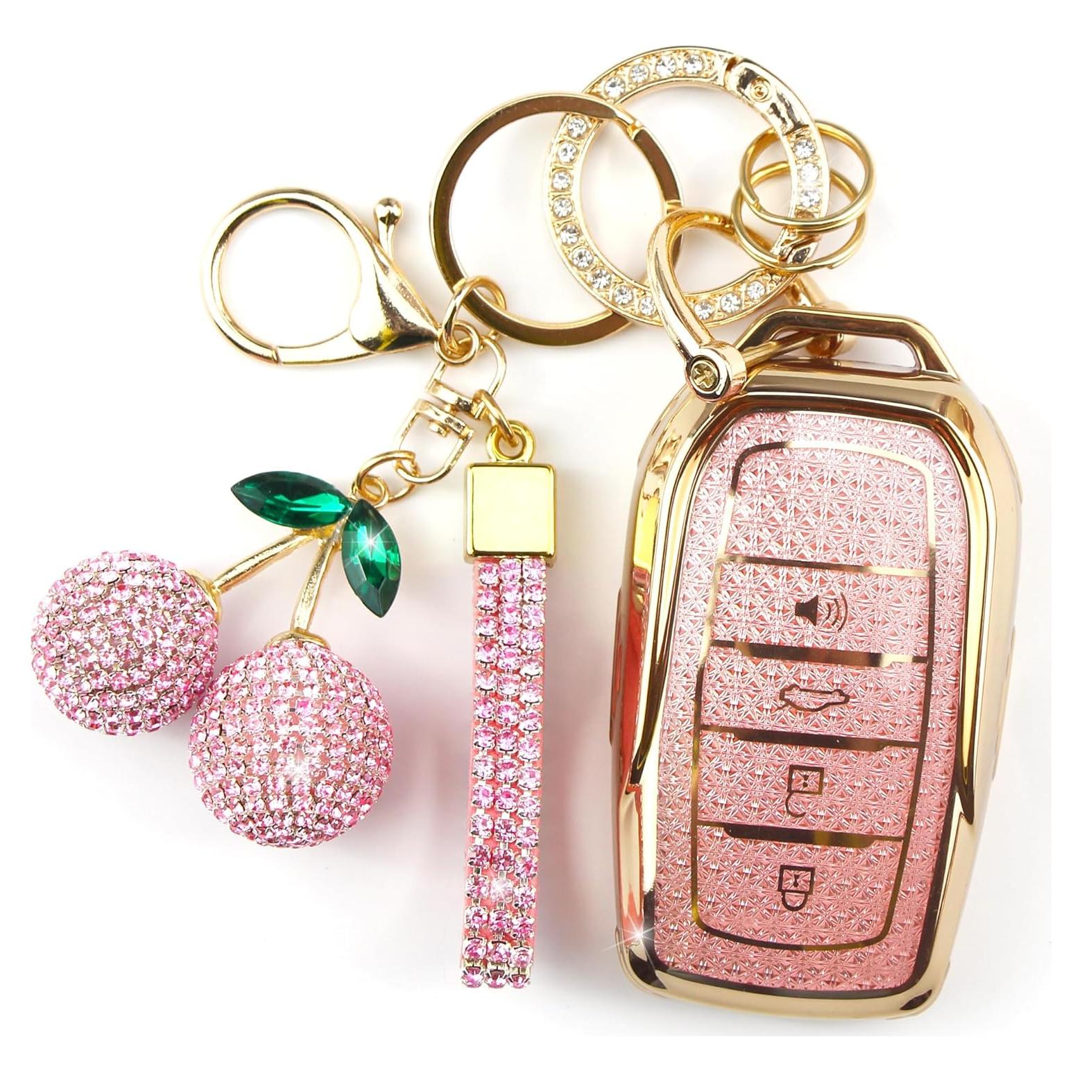 Cubierta de llavero brillante Rayslesan para Toyota 4 botones