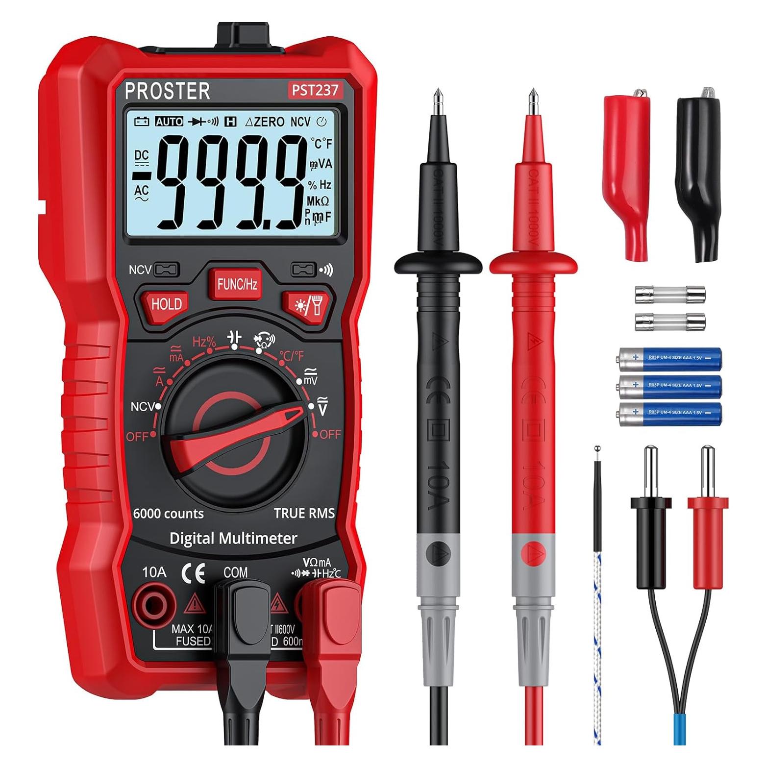 Multímetro Digital Proster T21D 6000 Cuentas TRMS Automático
