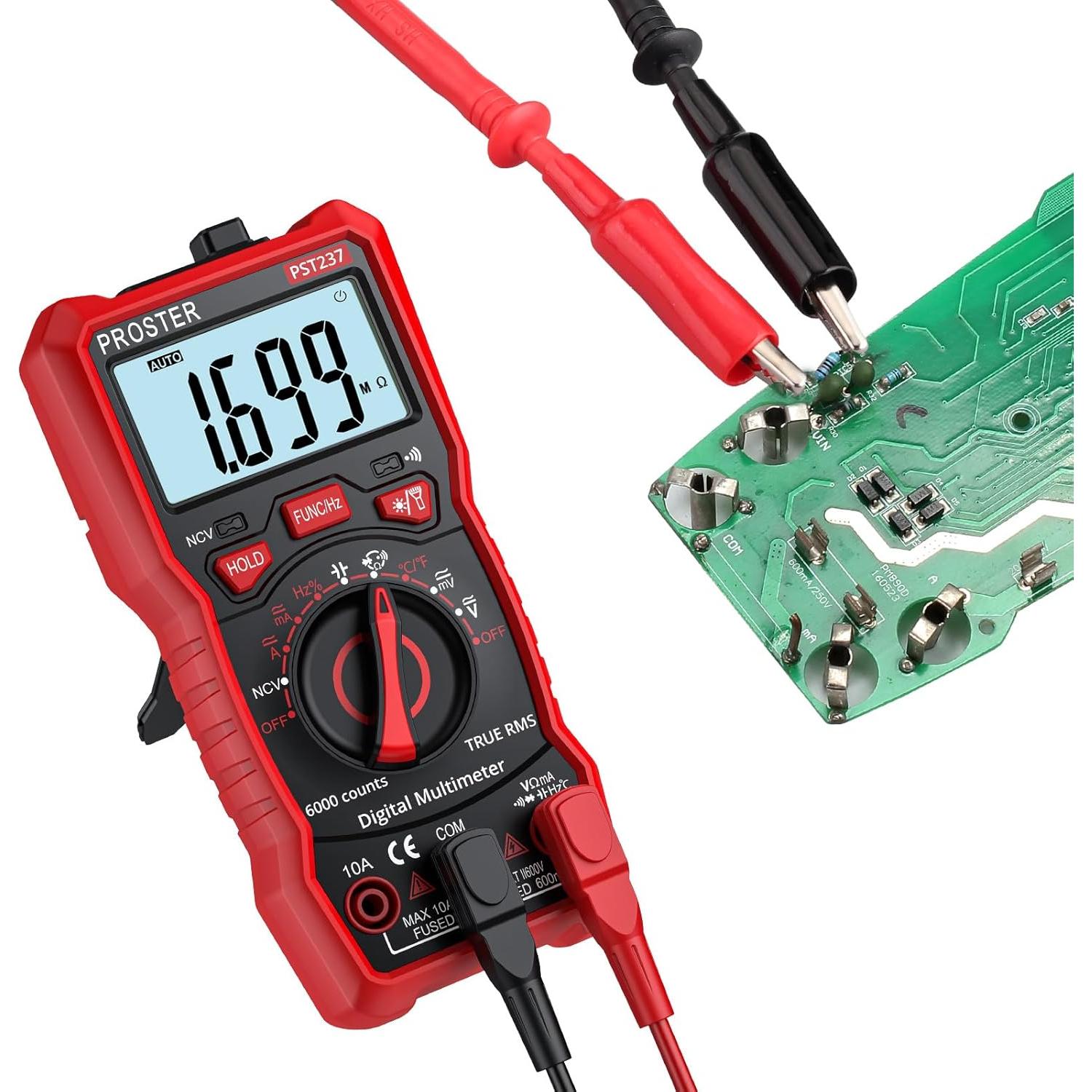 Multímetro Digital Proster T21D 6000 Cuentas TRMS Automático