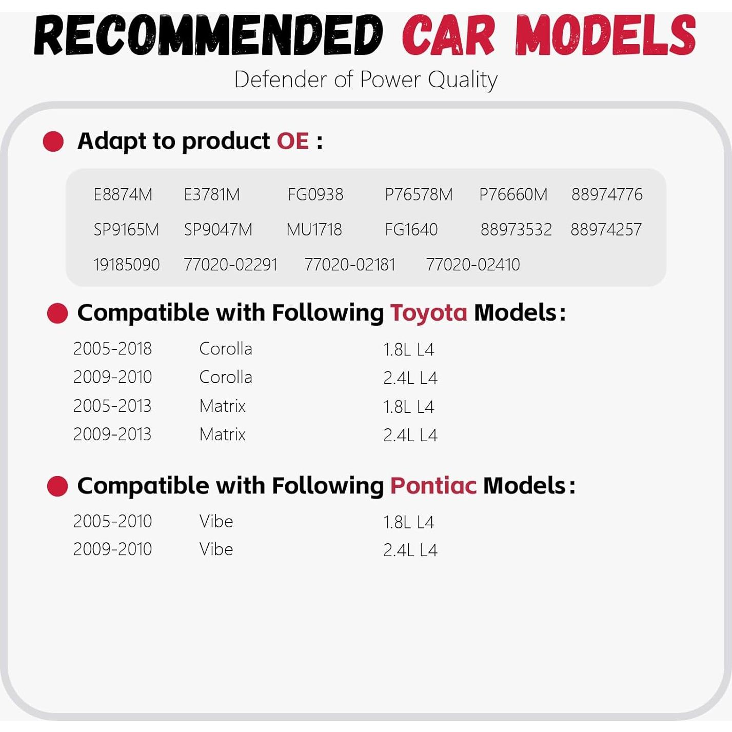 Bomba de Combustible BINGWEI ZC-1489 para Toyota Corolla y Matrix