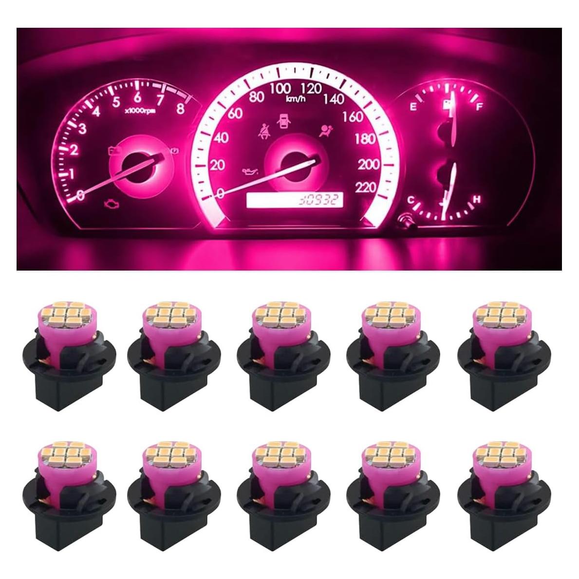 10 Bombillas LED T10 194 Joycourt para Tablero de Coche Rosa