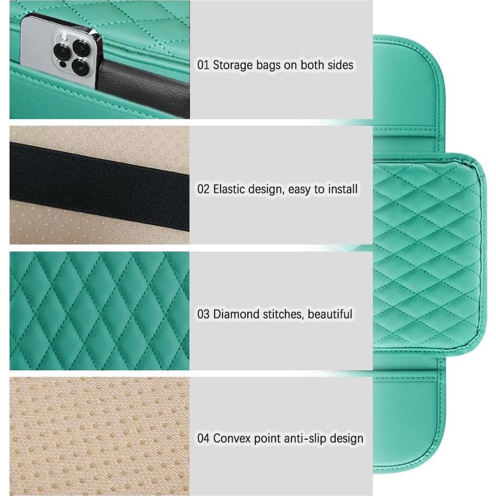 Funda de Reposabrazos para Coche Carleef Verde con Almacenamiento