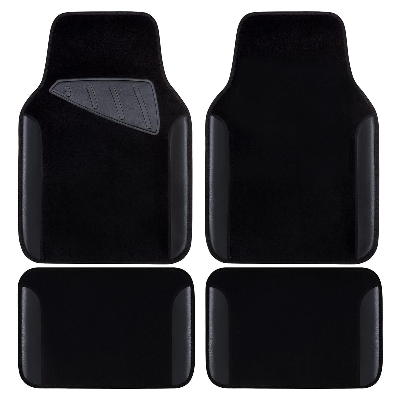 Alfombrillas de Piso Universales CAR PASS, Juego de 4 Piezas Negras