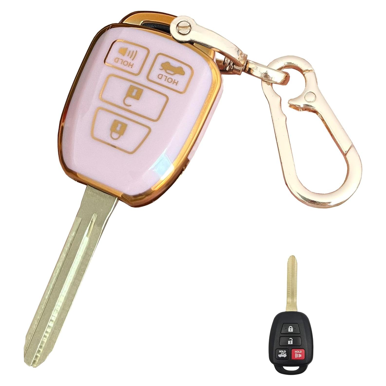 Funda de Llave Inteligente Toyota QIXIUBIA Rosa 4 Botones