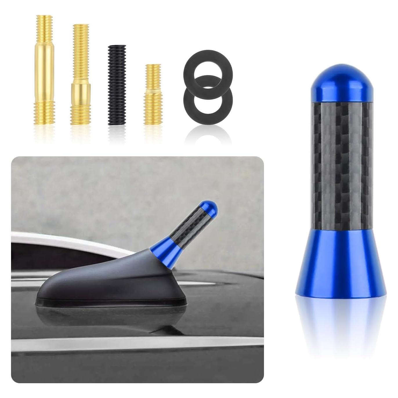 Antena de Coche YGDMD Fibra de Carbono Azul 9.30x3.61cm