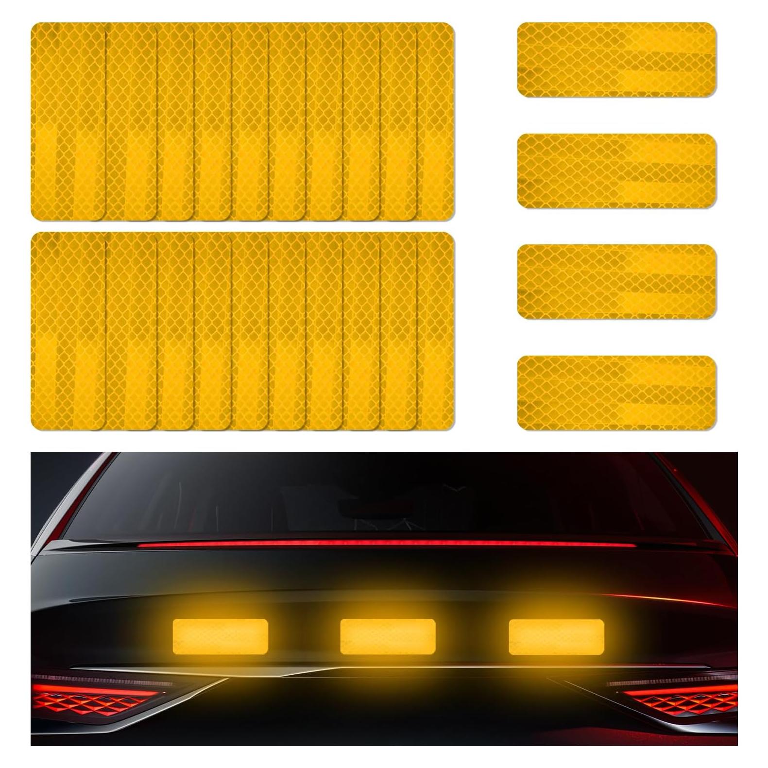 Calcomanías Reflectantes de Advertencia DXNQ 24 PCS Amarillo