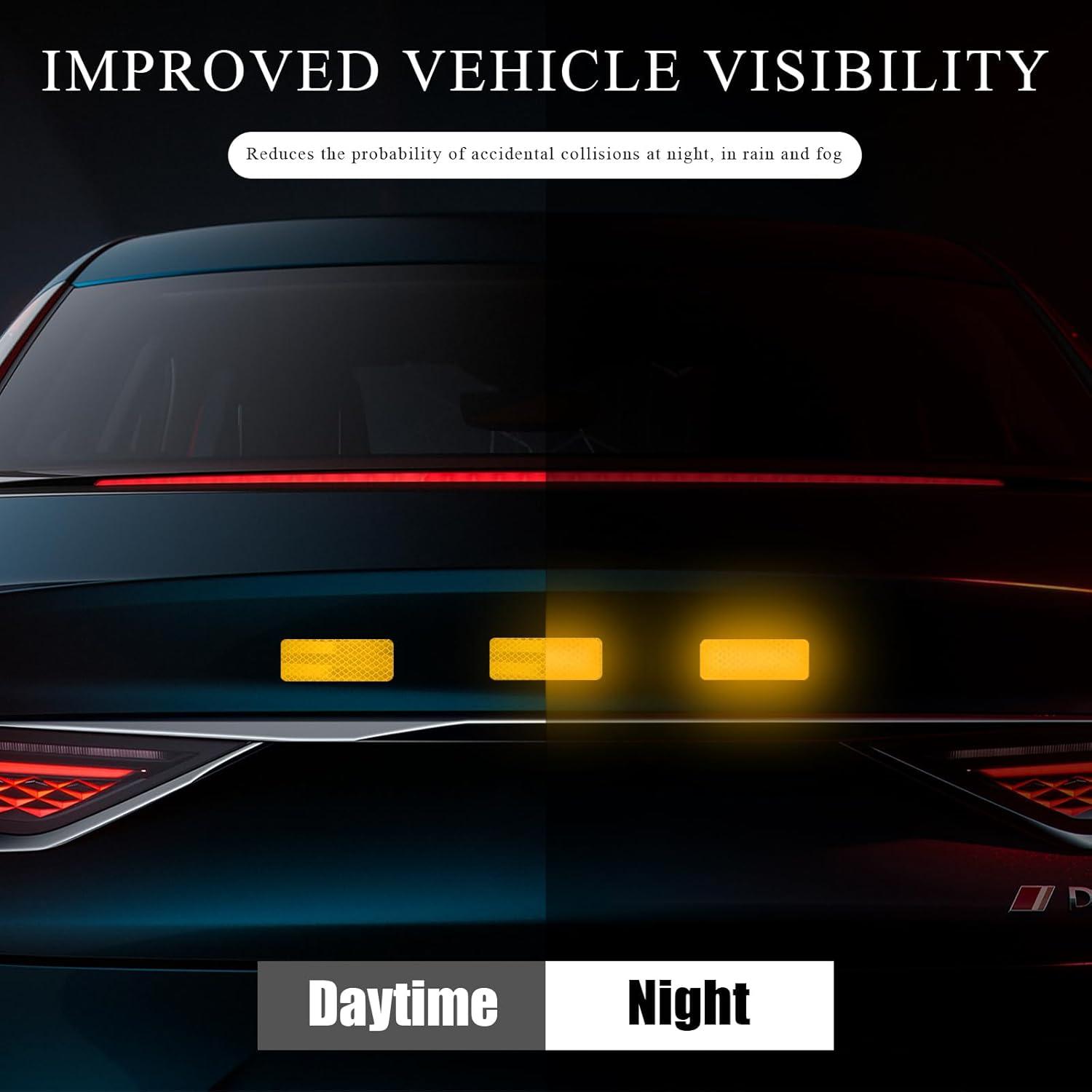 Calcomanías Reflectantes de Advertencia DXNQ 24 PCS Amarillo