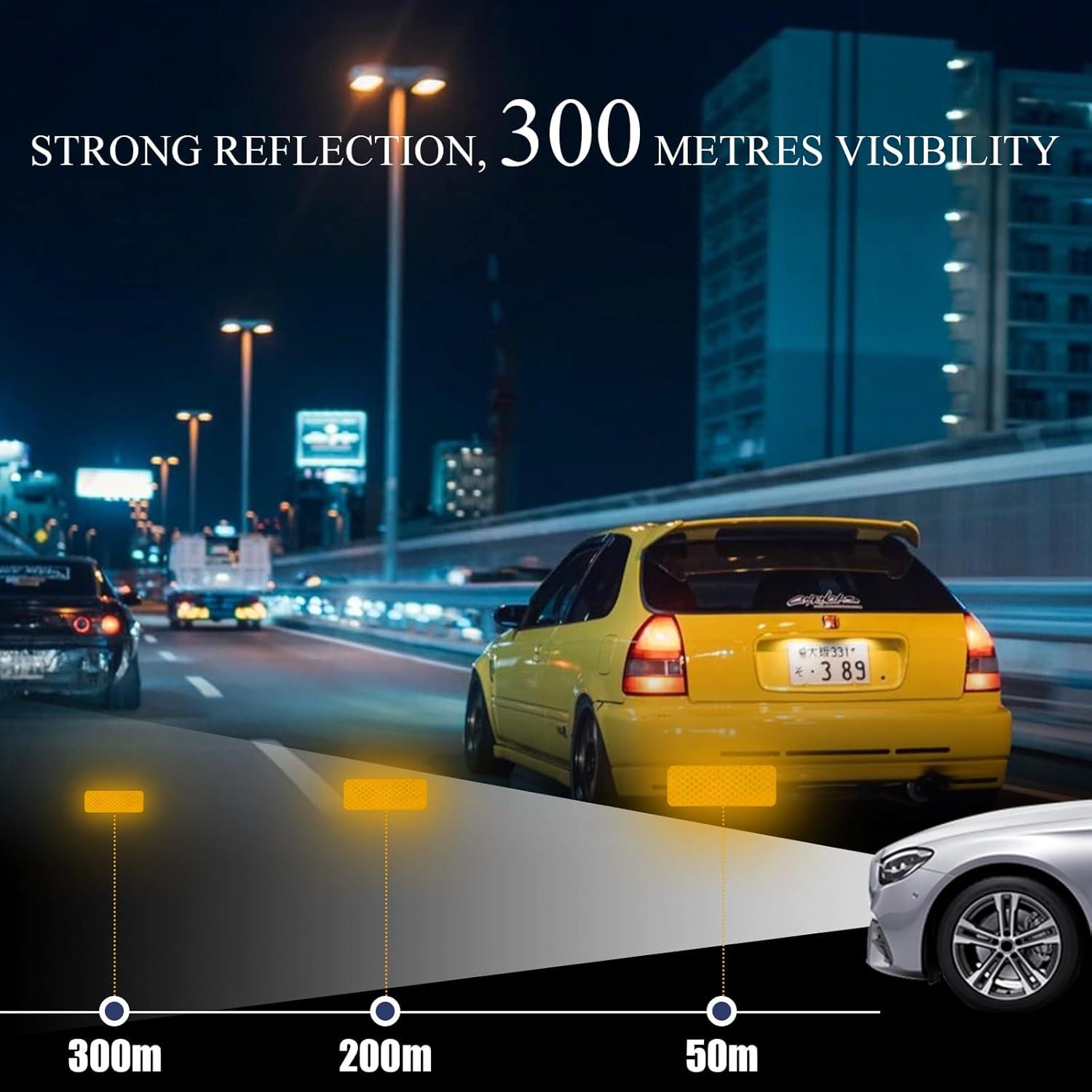 Calcomanías Reflectantes de Advertencia DXNQ 24 PCS Amarillo