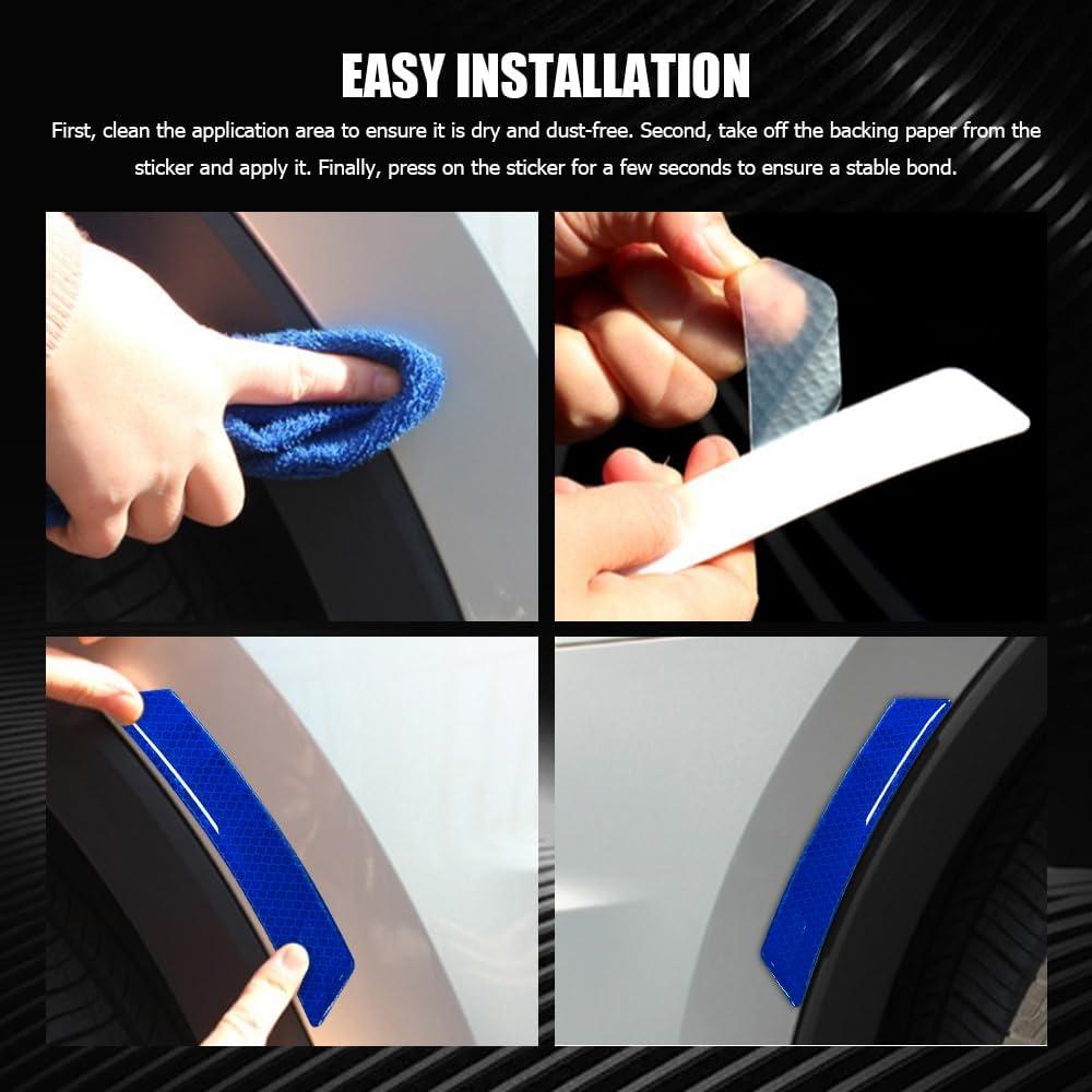 Calcomanías Reflectantes Lateral Coche Lyxheth 2PCS Azul